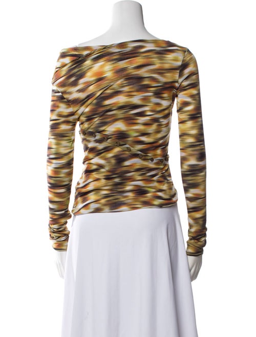 PRISCAVera Animal Print One-Shoulder Crop Top