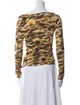 PRISCAVera Animal Print One-Shoulder Crop Top