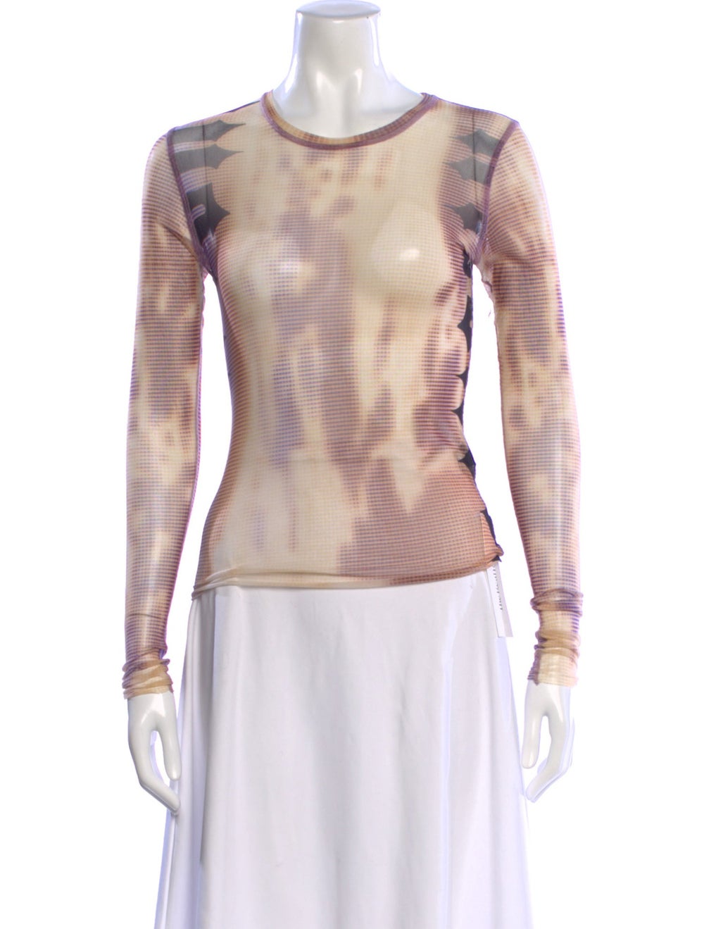 PRISCAVera Patterned Crew Neck Top - image 1