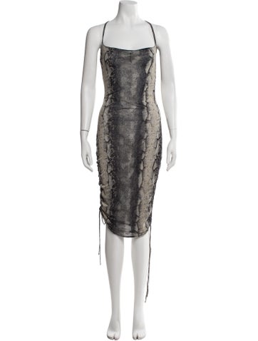 Pre-owned Priscavera Nylon Mini Dress W/ Tags In Grey