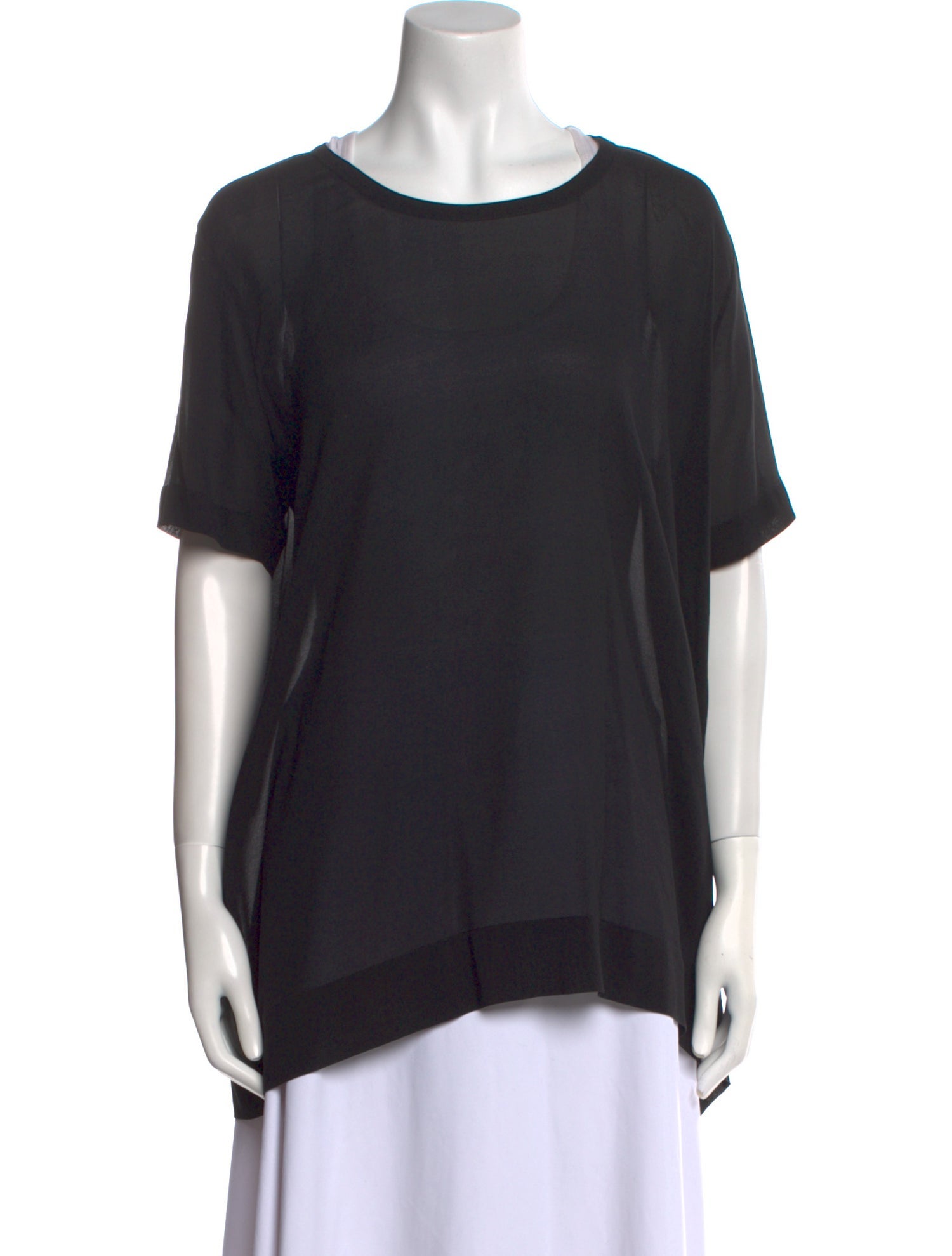 private0204 Silk Scoop Neck T-Shirt