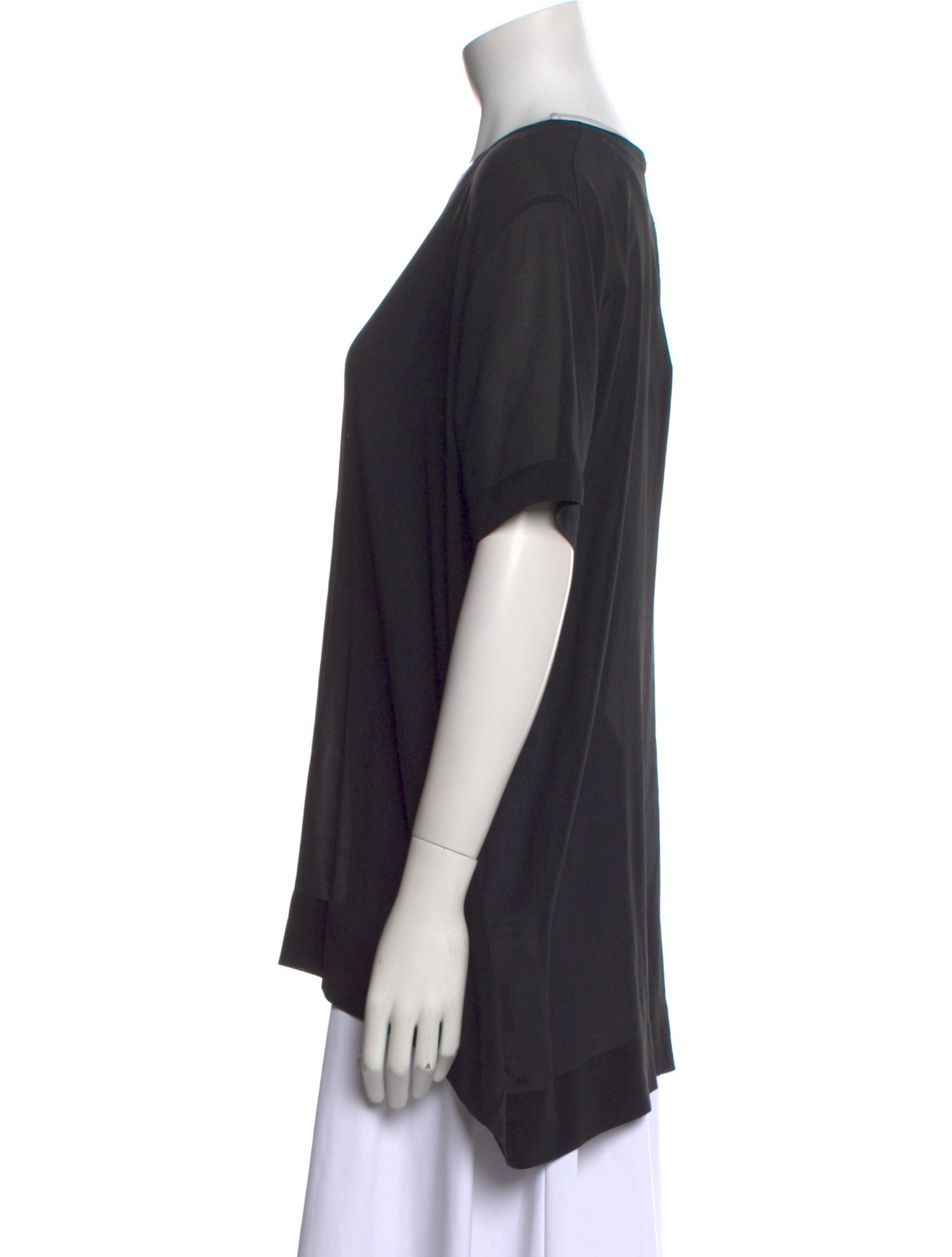 private0204 Silk Scoop Neck T-Shirt