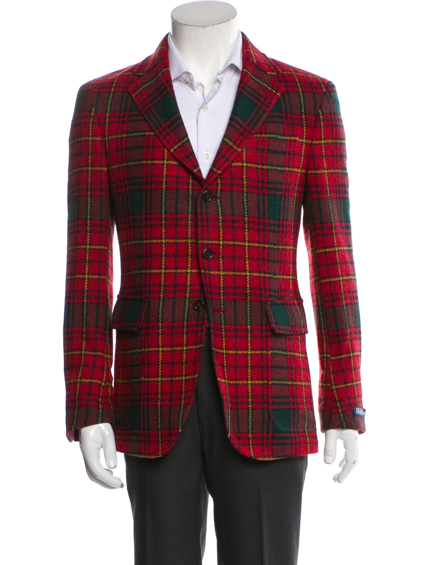 Polo Ralph Lauren Wool Plaid Print Blazer