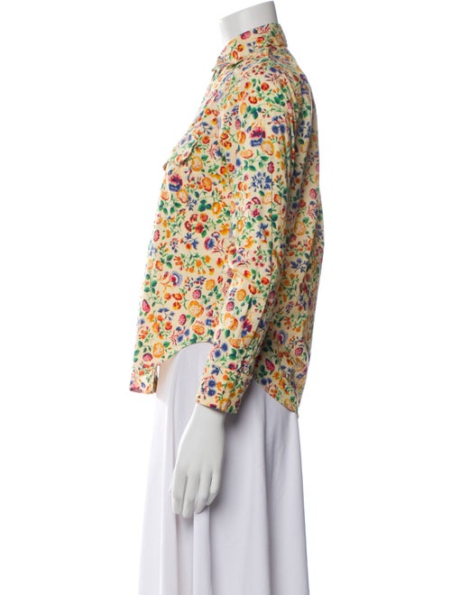 Polo Ralph Lauren Floral Print Mock Neck Button-Up Top