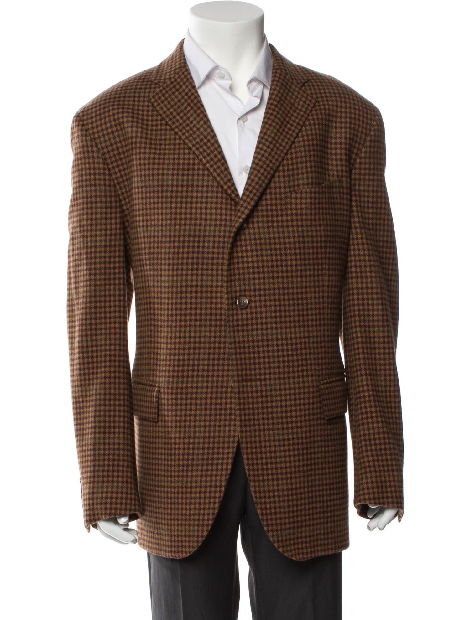 Polo Ralph Lauren Virgin Wool Plaid Print Peacoat