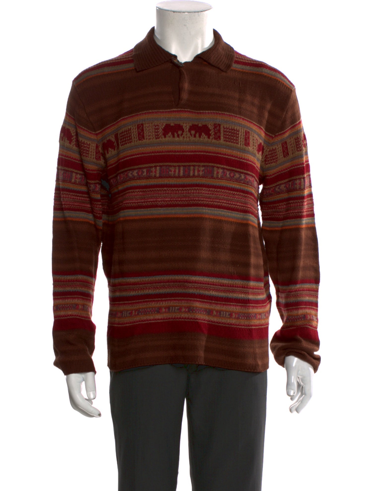 Polo Ralph Lauren Striped Collar Polo Sweater