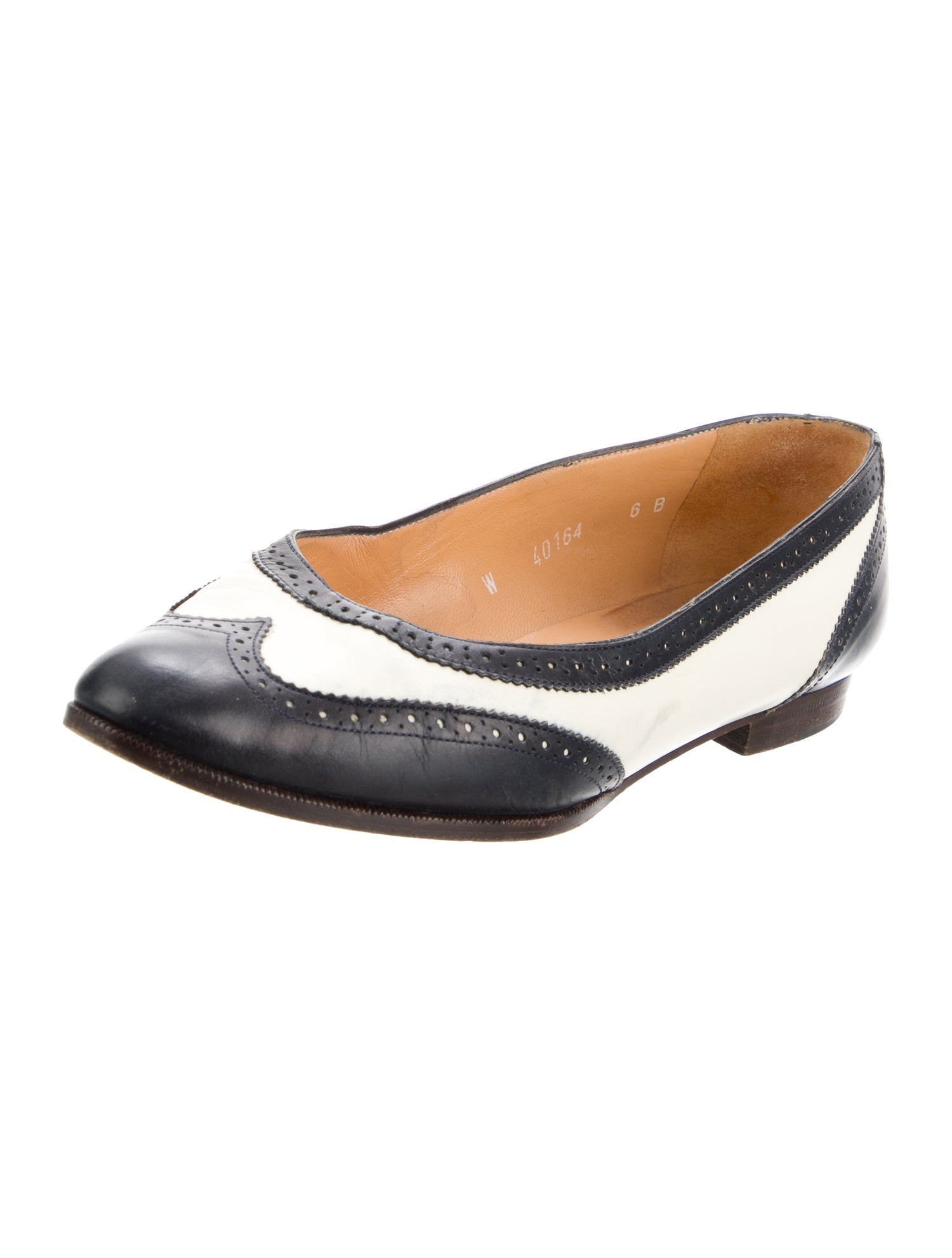 Ralph Lauren Leather Colorblock Pattern Ballet Flats