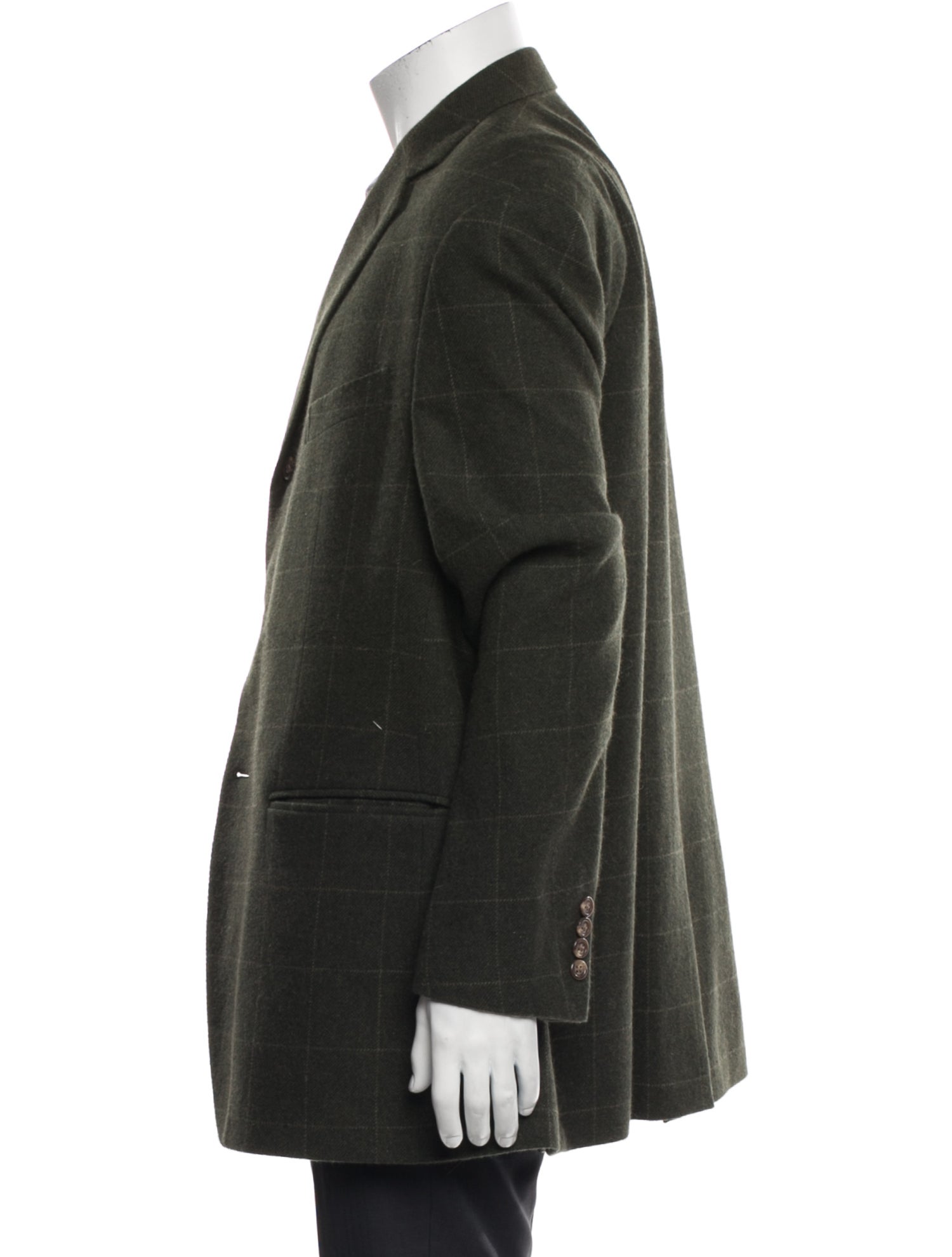 Polo Ralph Lauren Virgin Wool Plaid Print Peacoat