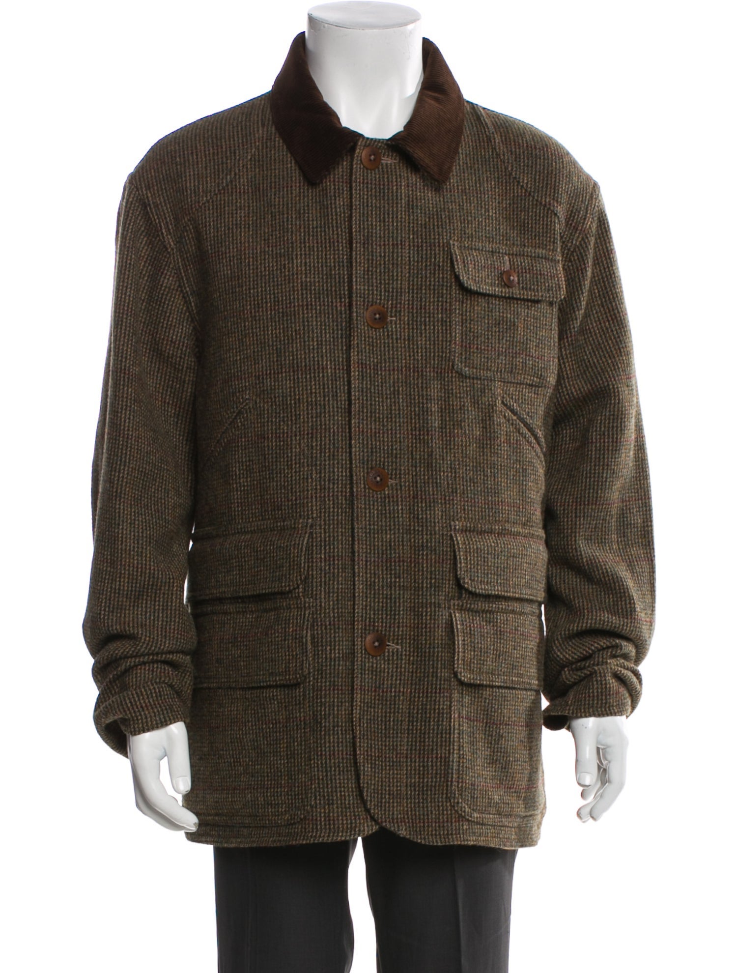 Polo Ralph Lauren Wool Plaid Print Utility Jacket