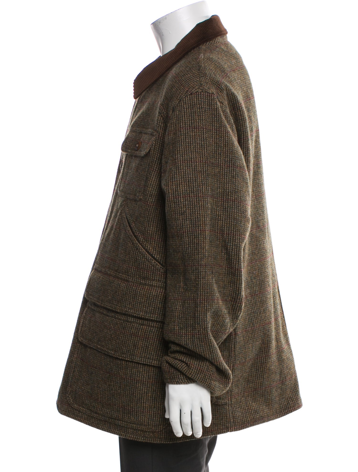 Polo Ralph Lauren Wool Plaid Print Utility Jacket