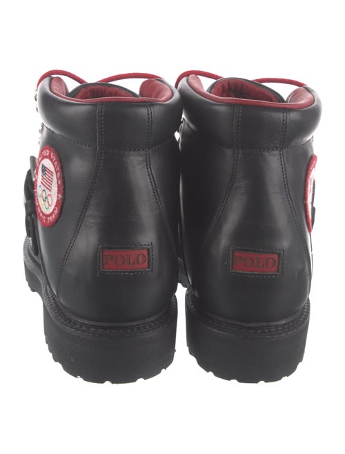 Polo Ralph Lauren Leather Colorblock Pattern Combat Boots