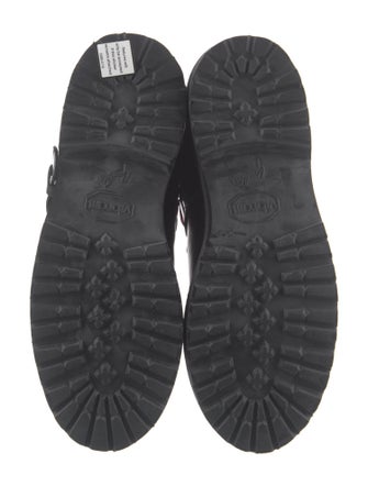 Polo Ralph Lauren Leather Colorblock Pattern Combat Boots