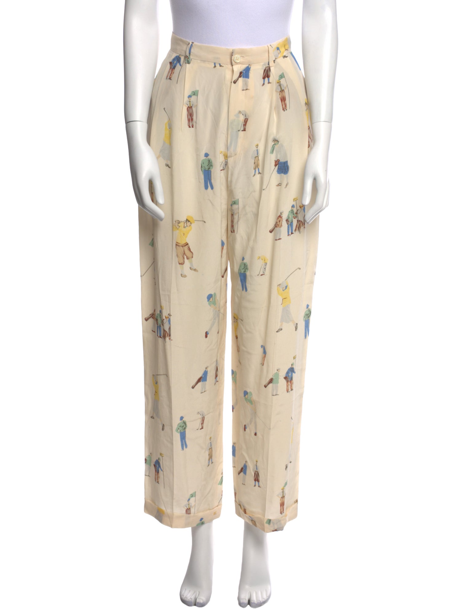 Polo Ralph Lauren Silk Wide Leg Pants