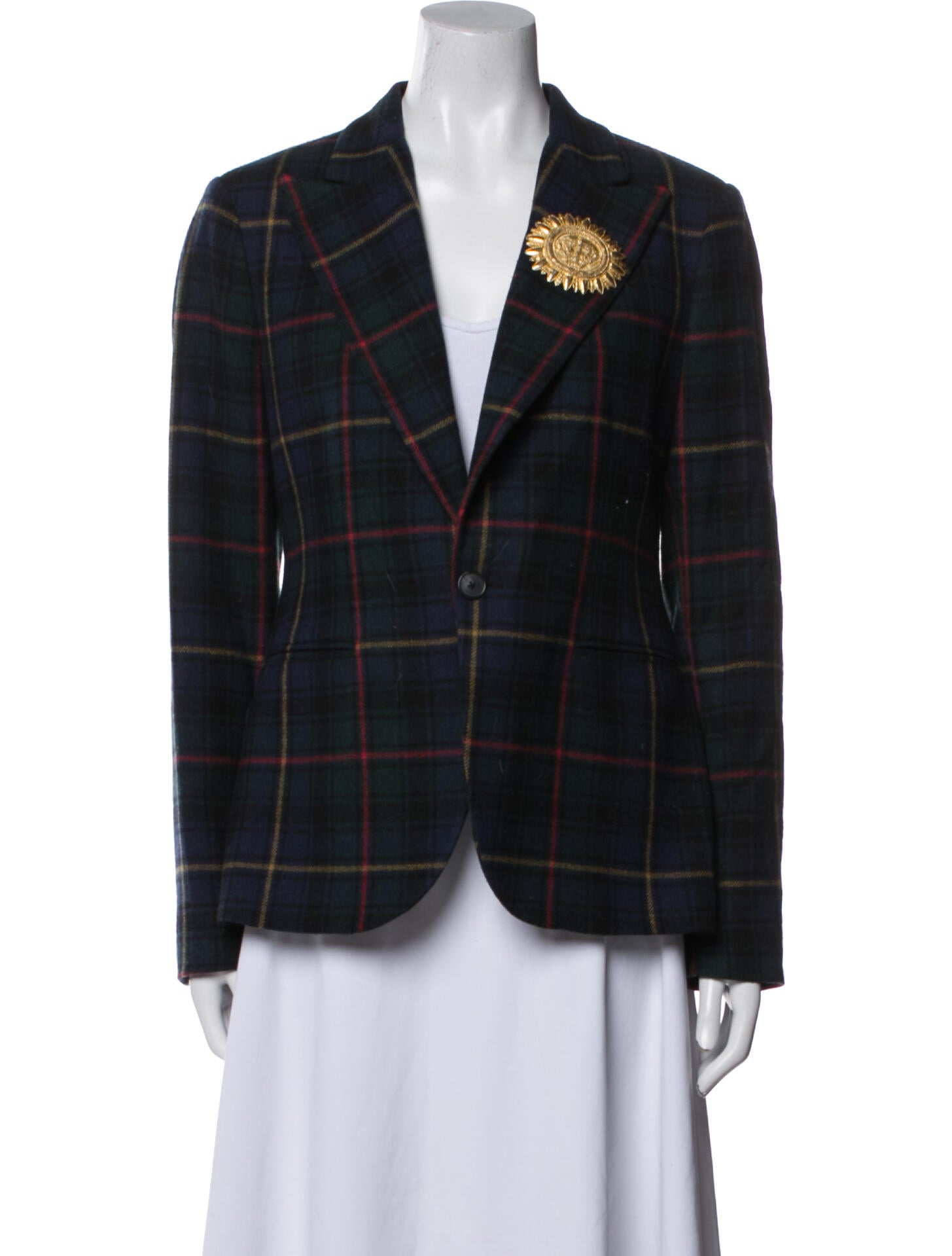 Polo Ralph Lauren Wool Plaid Print Blazer