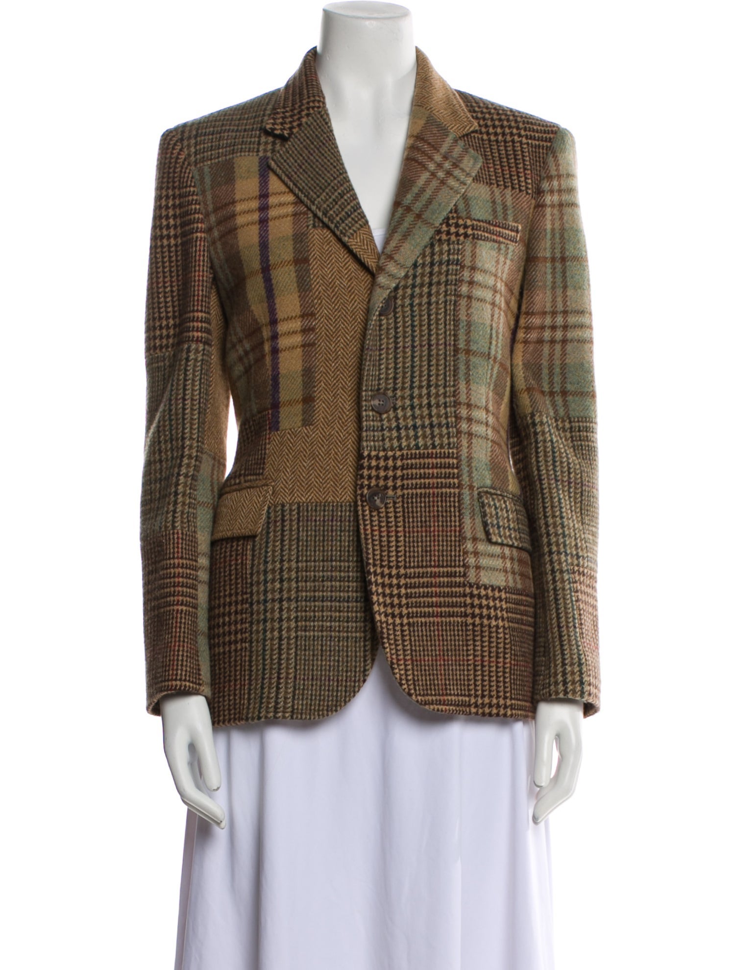 Polo Ralph Lauren Wool Plaid Print Blazer