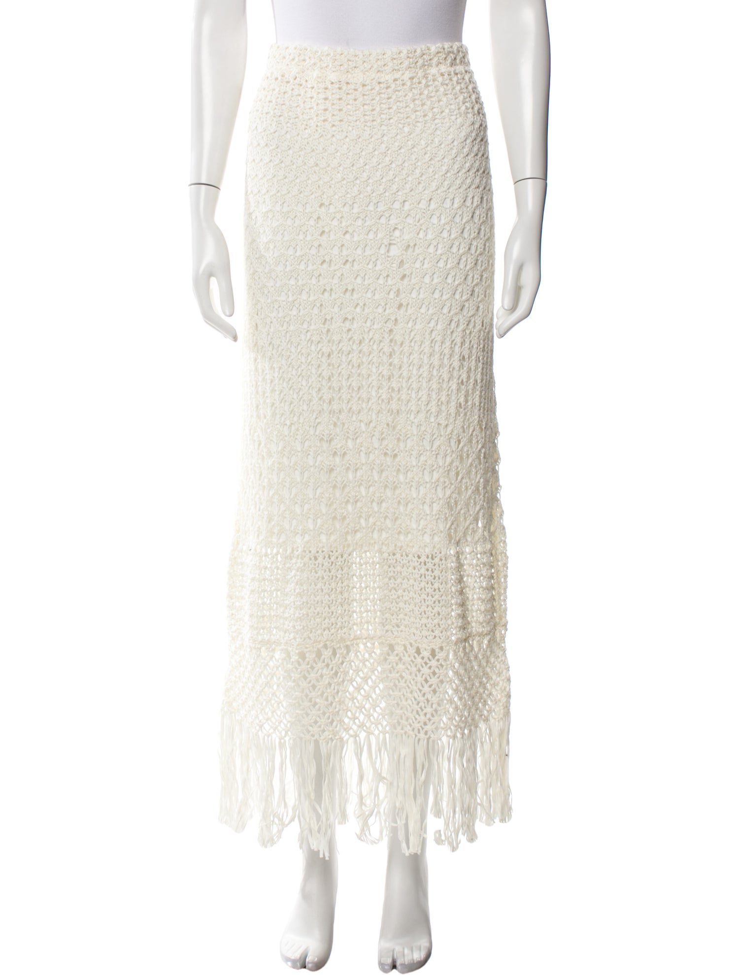 Polo Ralph Lauren Fringe Trim Accent Midi Length Skirt