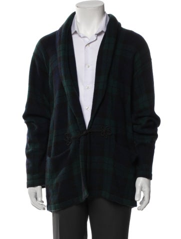 Polo Ralph Lauren Sweaters Cashmere Plaid Print Cardigan XL