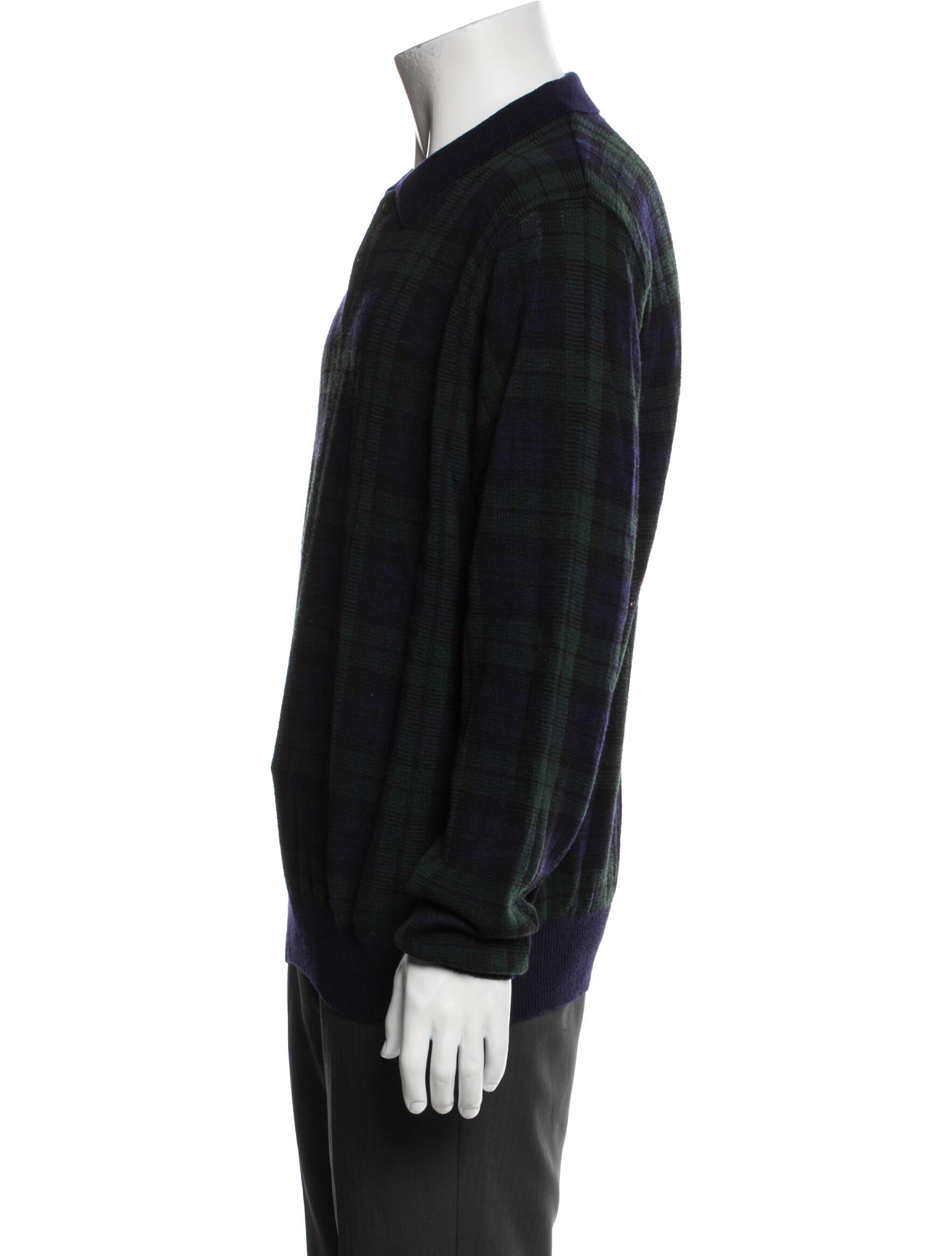 Polo Ralph Lauren Wool Plaid Print Polo Sweater