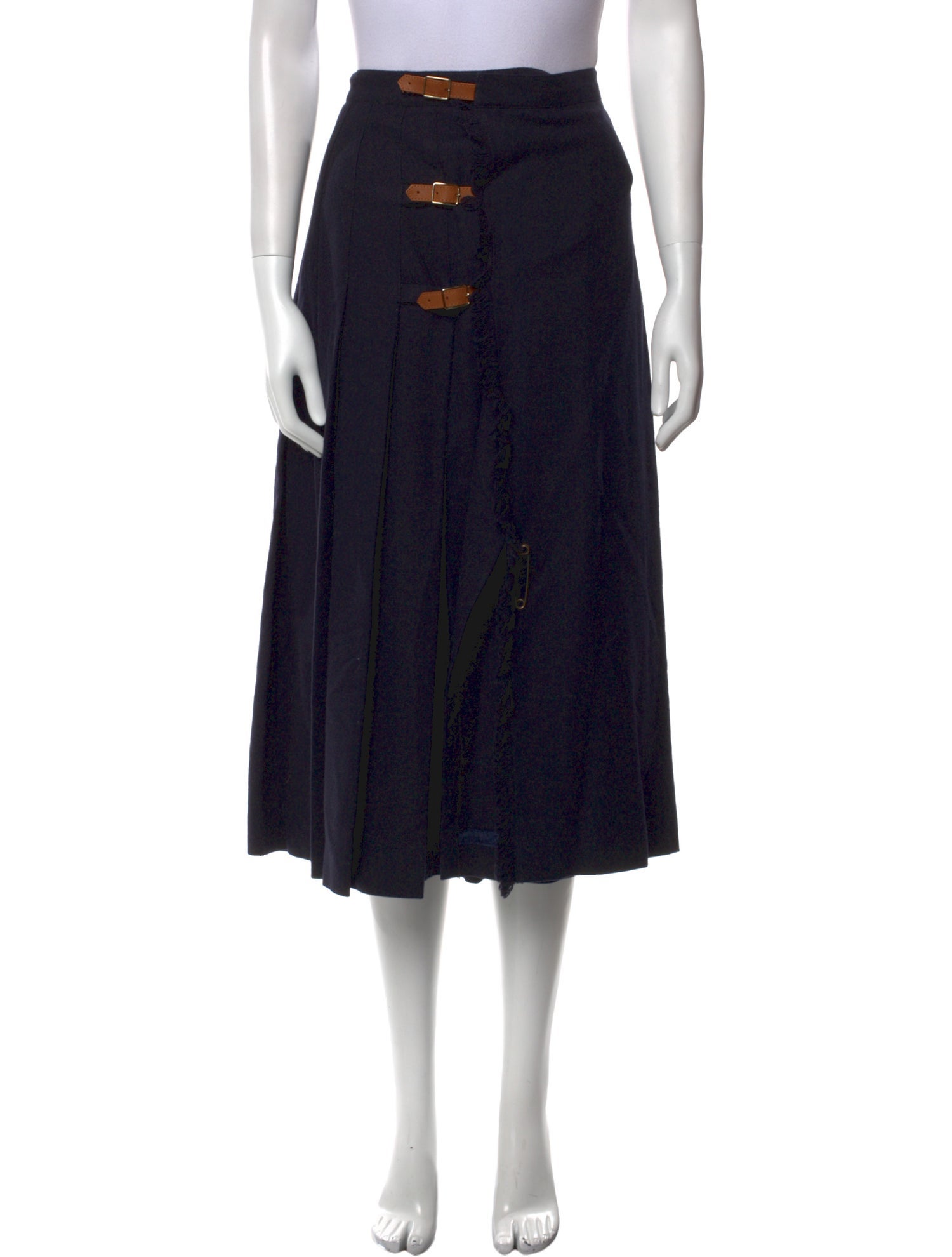 Polo Ralph Lauren Pleated Accents Midi Length Skirt