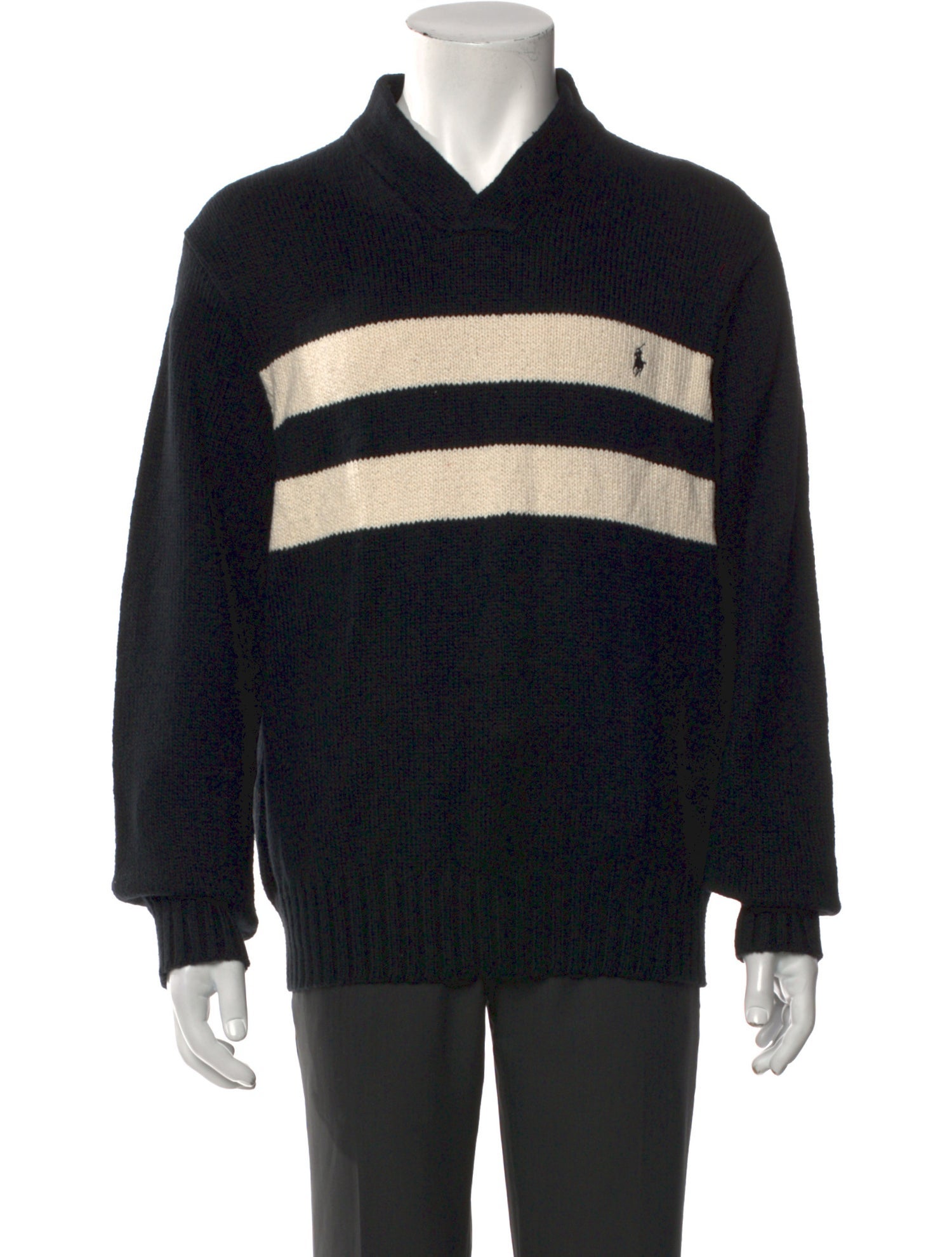 Polo Ralph Lauren Striped V-Neck Polo Sweater w/ Tags