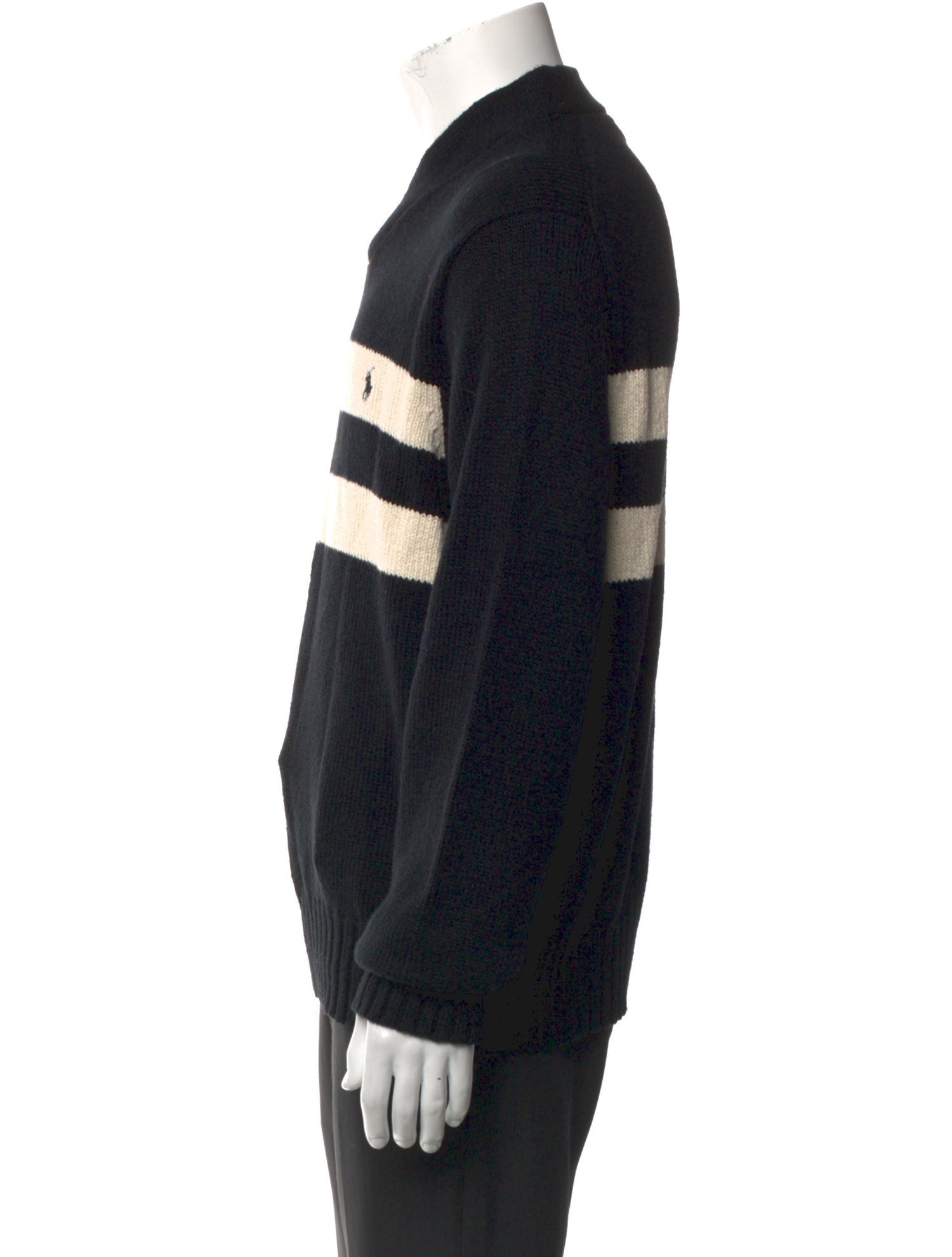 Polo Ralph Lauren Striped V-Neck Polo Sweater w/ Tags