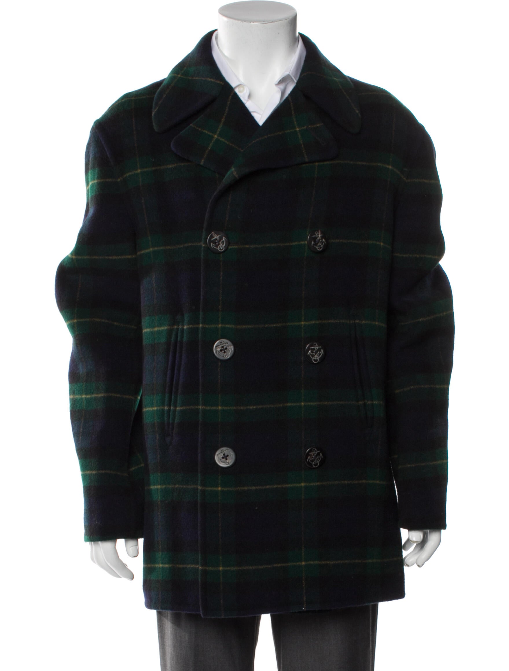Polo Ralph Lauren Lambswool Plaid Print Peacoat