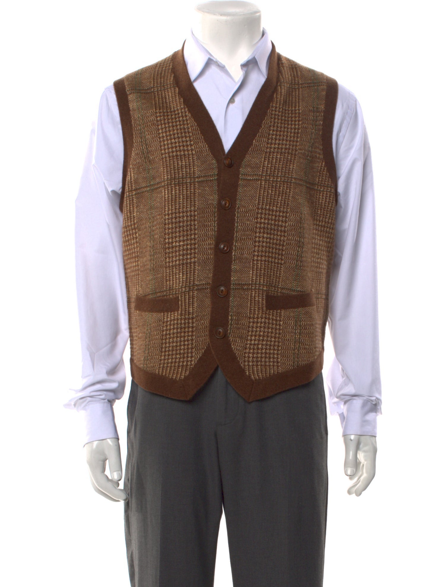 Polo Ralph Lauren Cashmere Plaid Print Sweater Vest