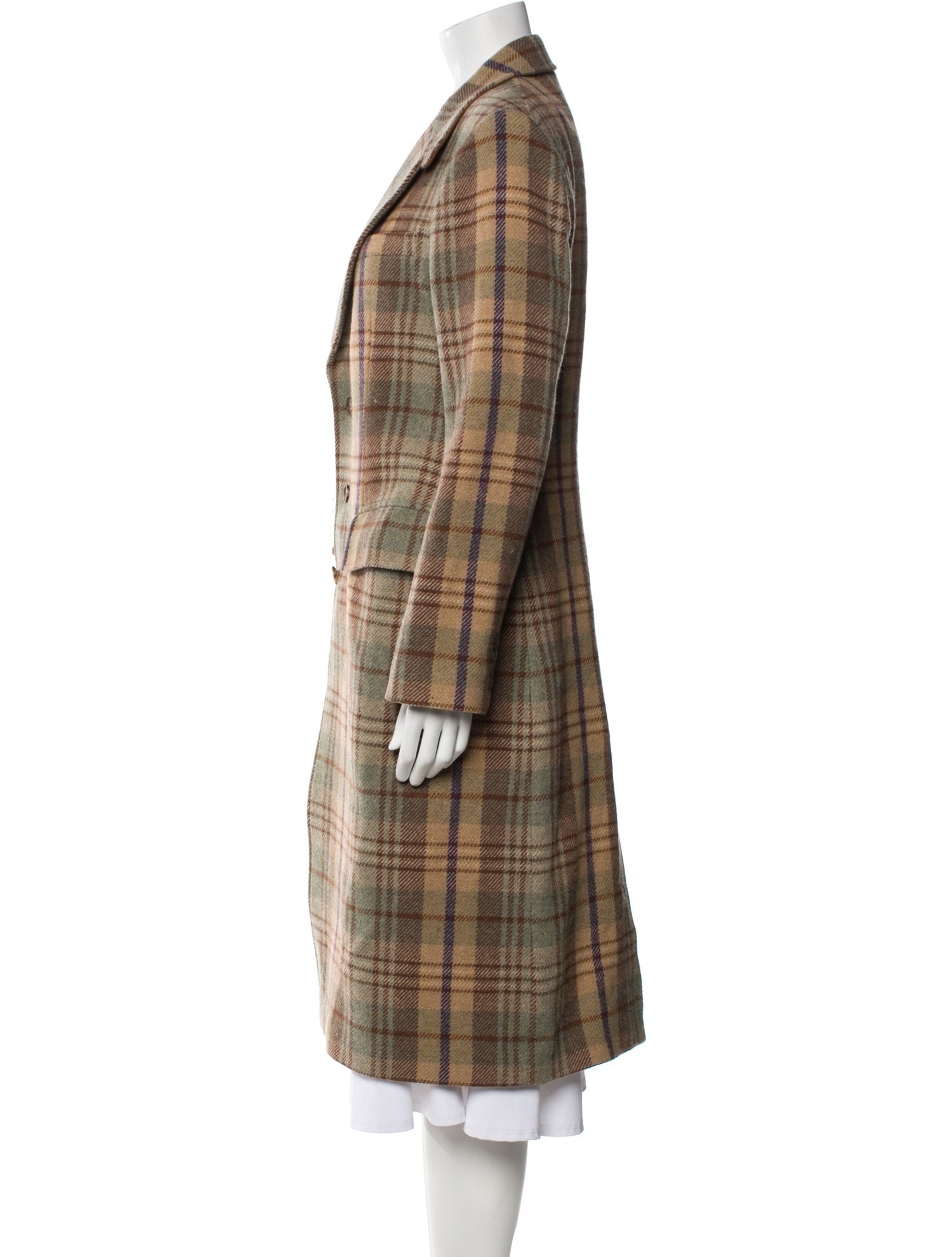 Polo Ralph Lauren Wool Plaid Print Peacoat