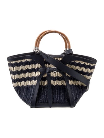 Ralph Lauren Collection Leather Ralph Braided Raffia Medium