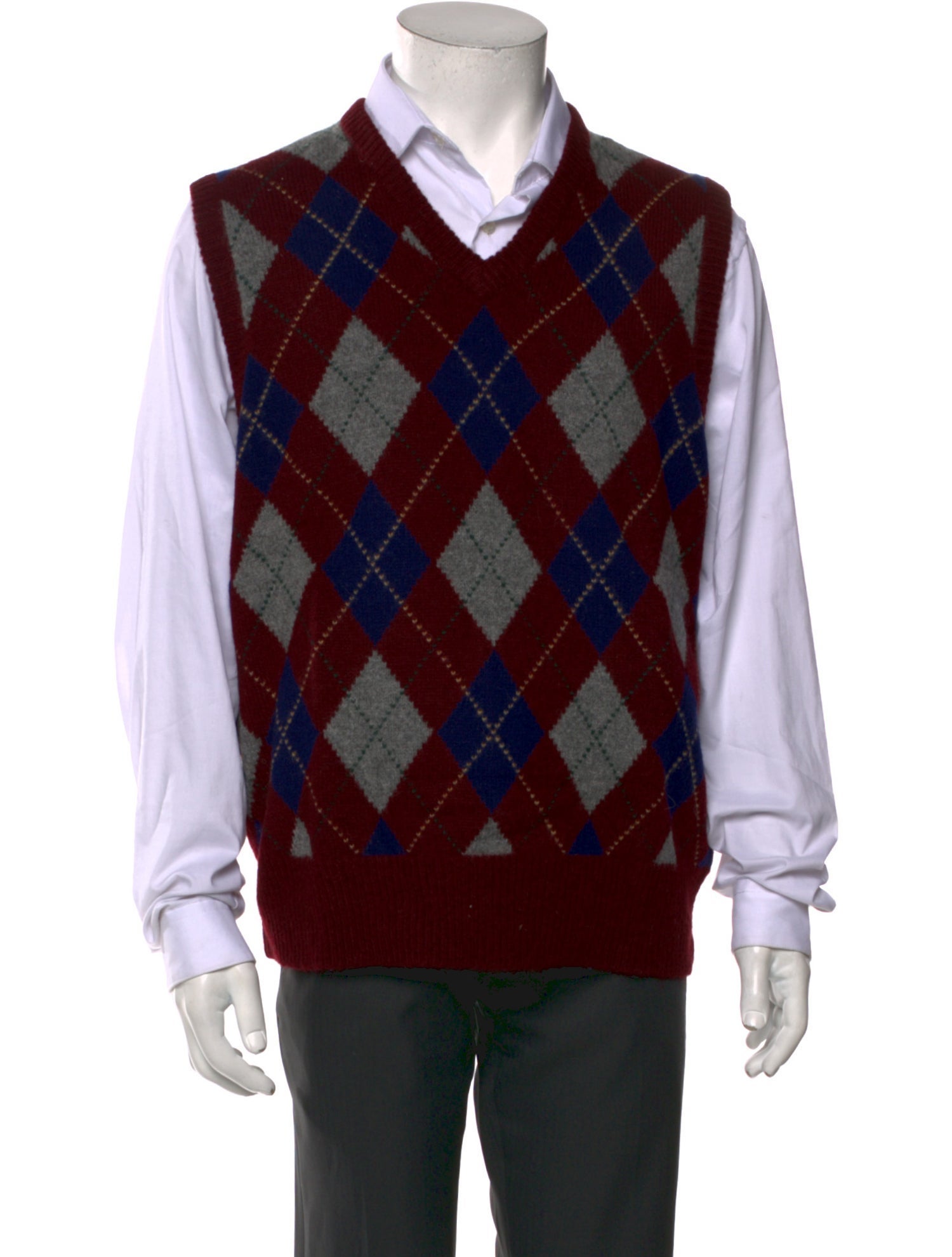 Polo Ralph Lauren Wool Plaid Print Sweater Vest
