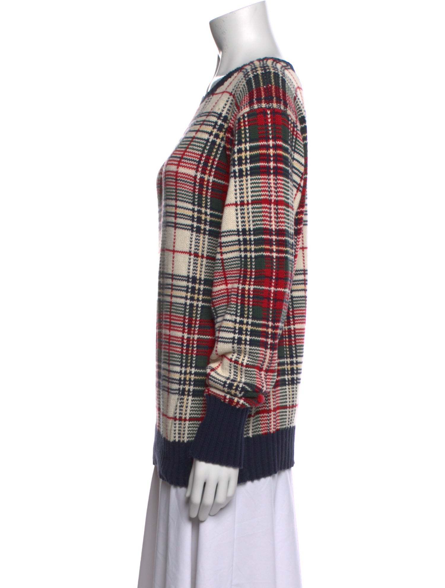 Polo Ralph Lauren Plaid Print Scoop Neck Sweater