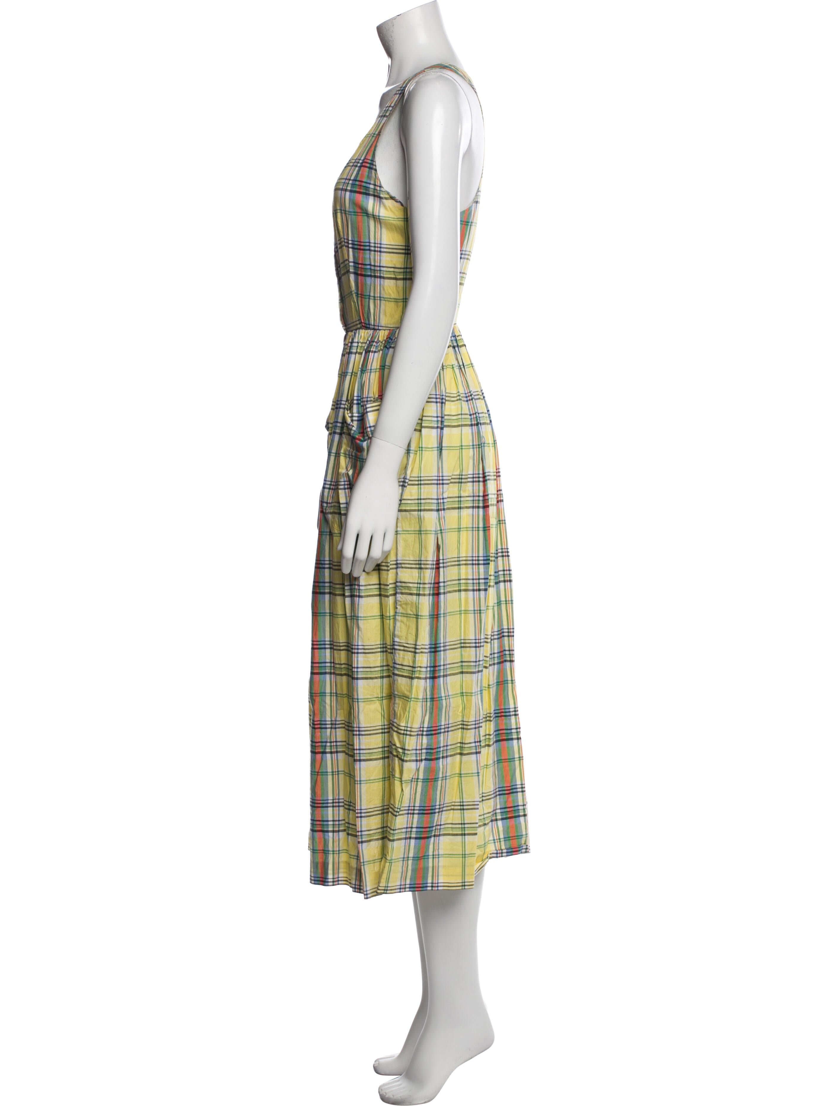 Polo Ralph Lauren Plaid Print Midi Length Dress