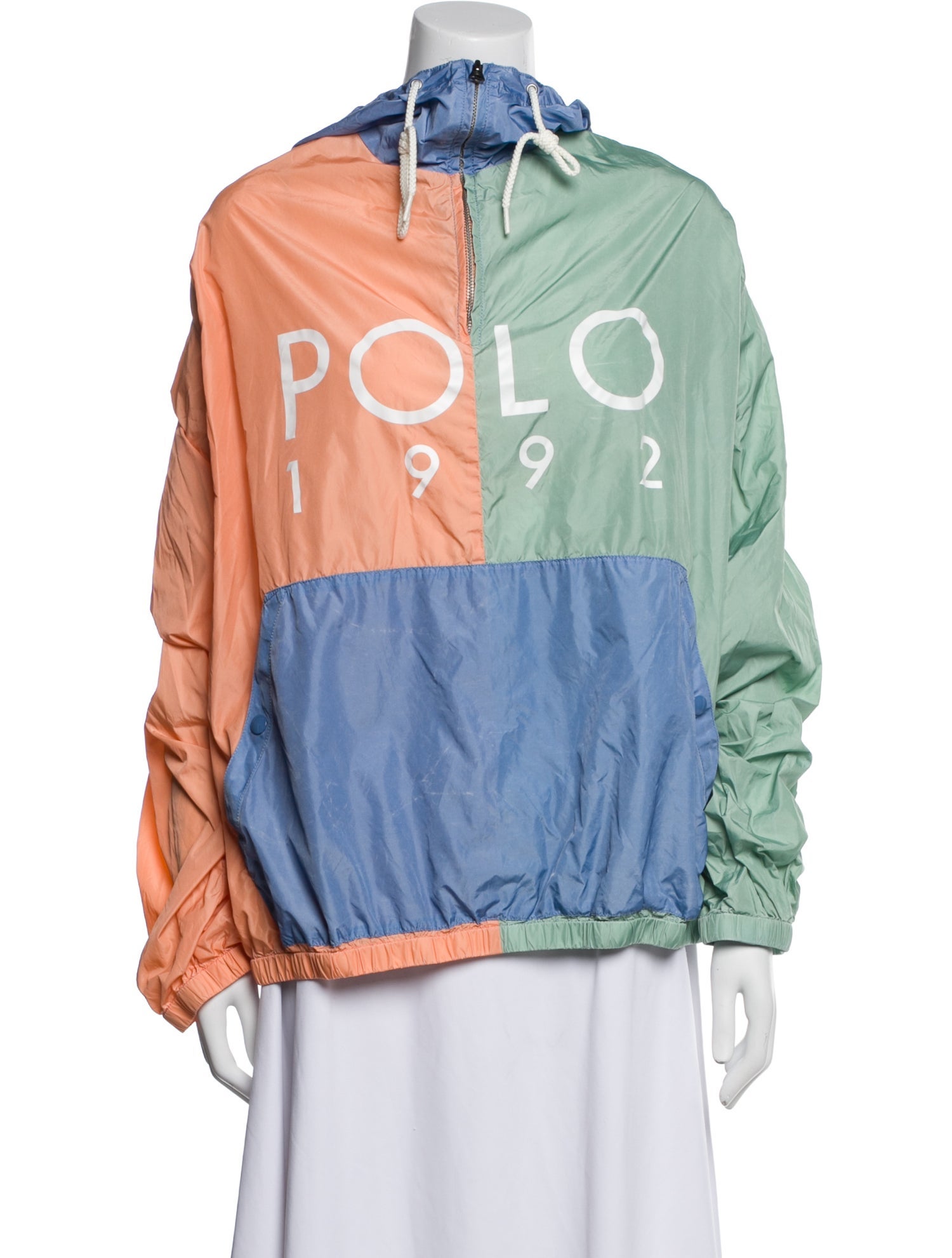Polo Ralph Lauren Nylon Colorblock Pattern Bomber Jacket