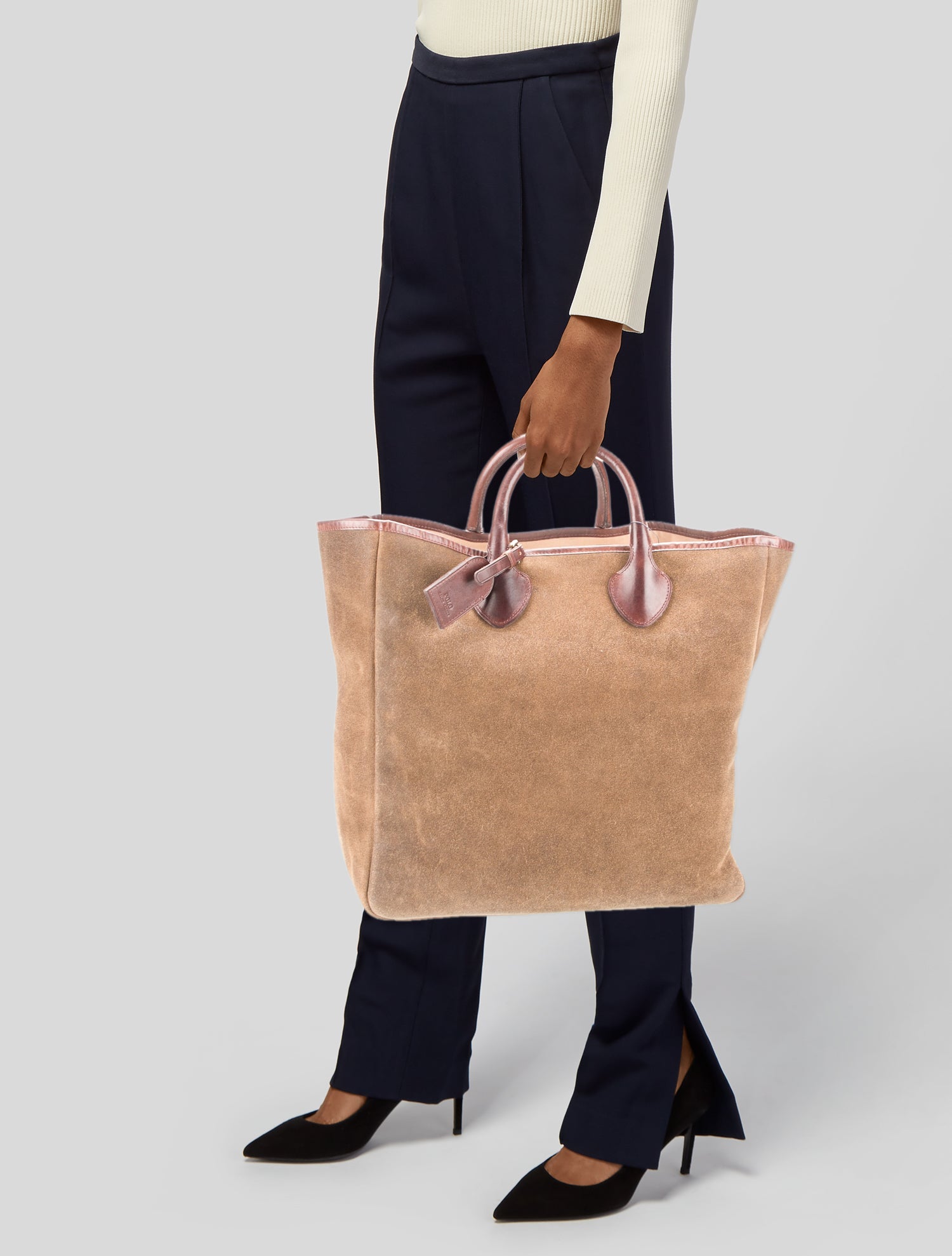 Polo Ralph Lauren Suede Top Handle Bag