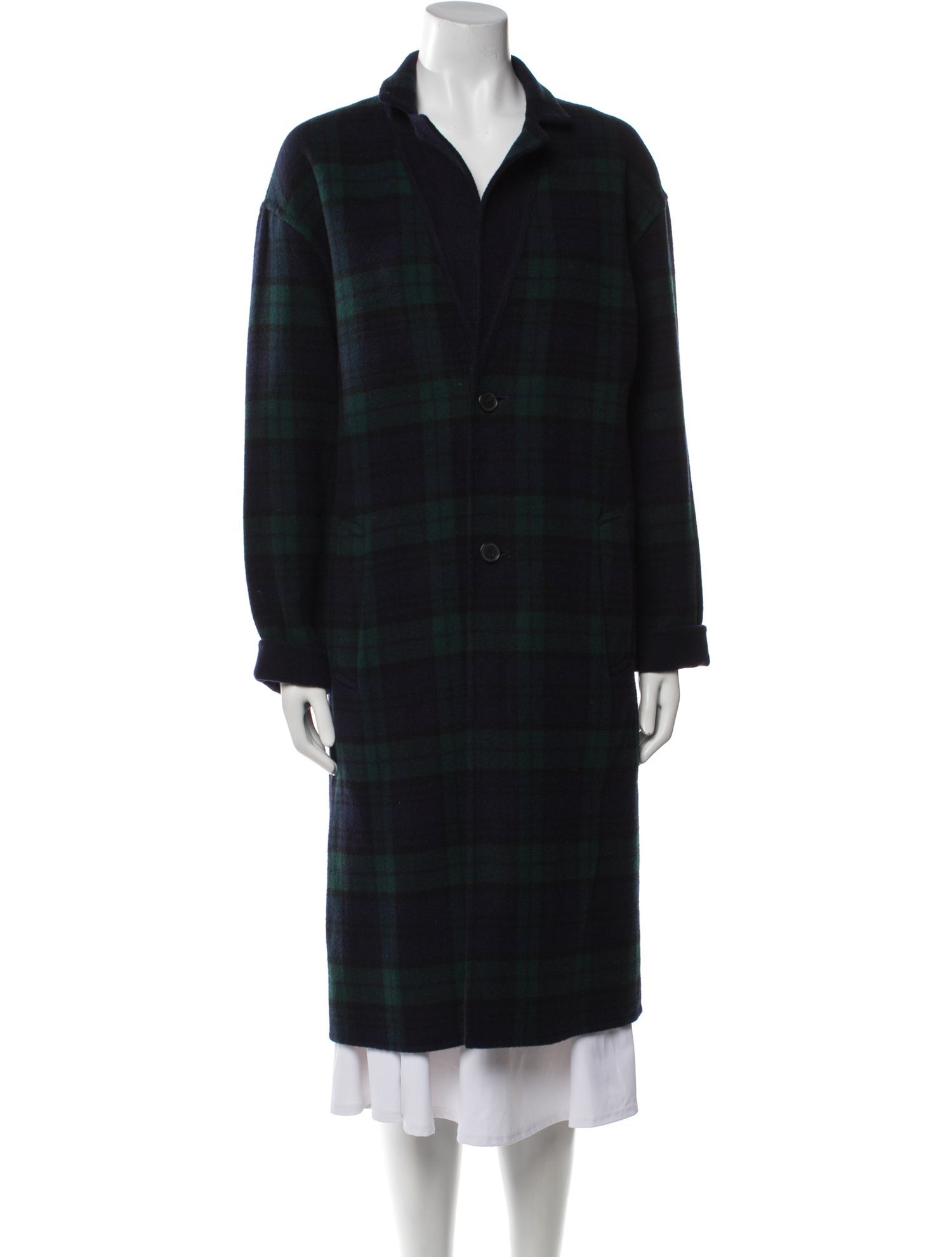 Polo Ralph Lauren Wool Plaid Print Peacoat