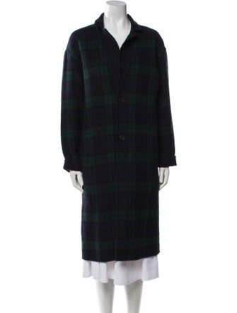 Polo Ralph Lauren Wool Plaid Print Peacoat