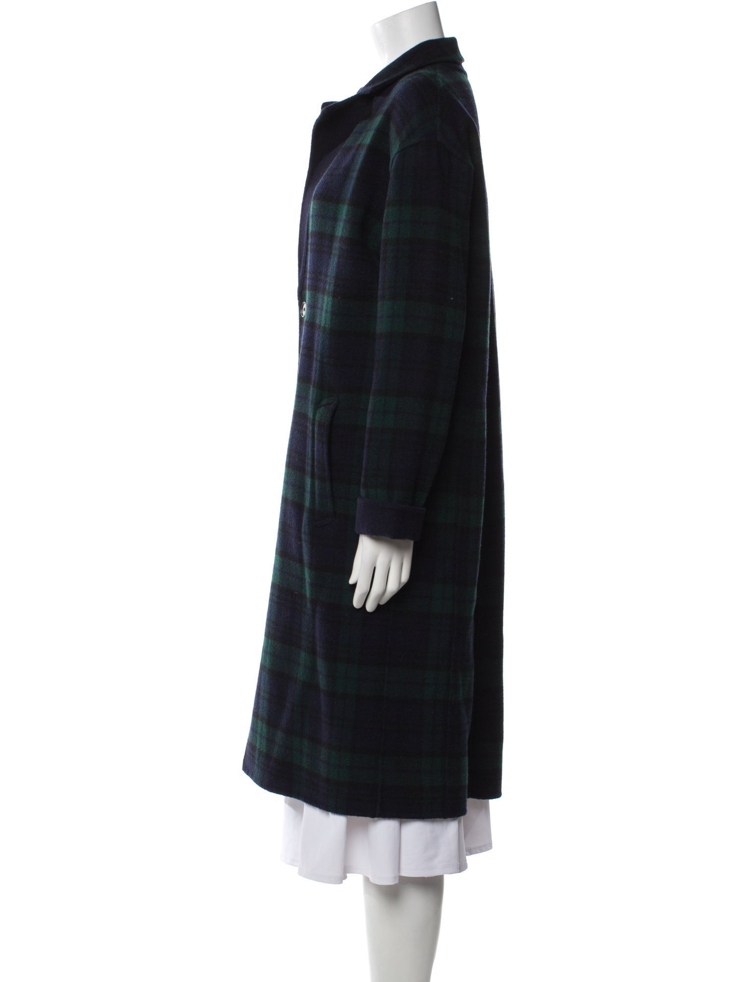 Polo Ralph Lauren Wool Plaid Print Peacoat