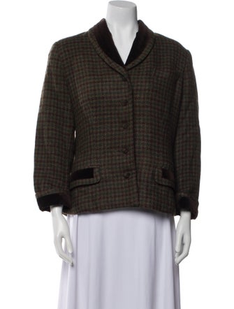 Polo Ralph Lauren Wool Houndstooth Print Blazer