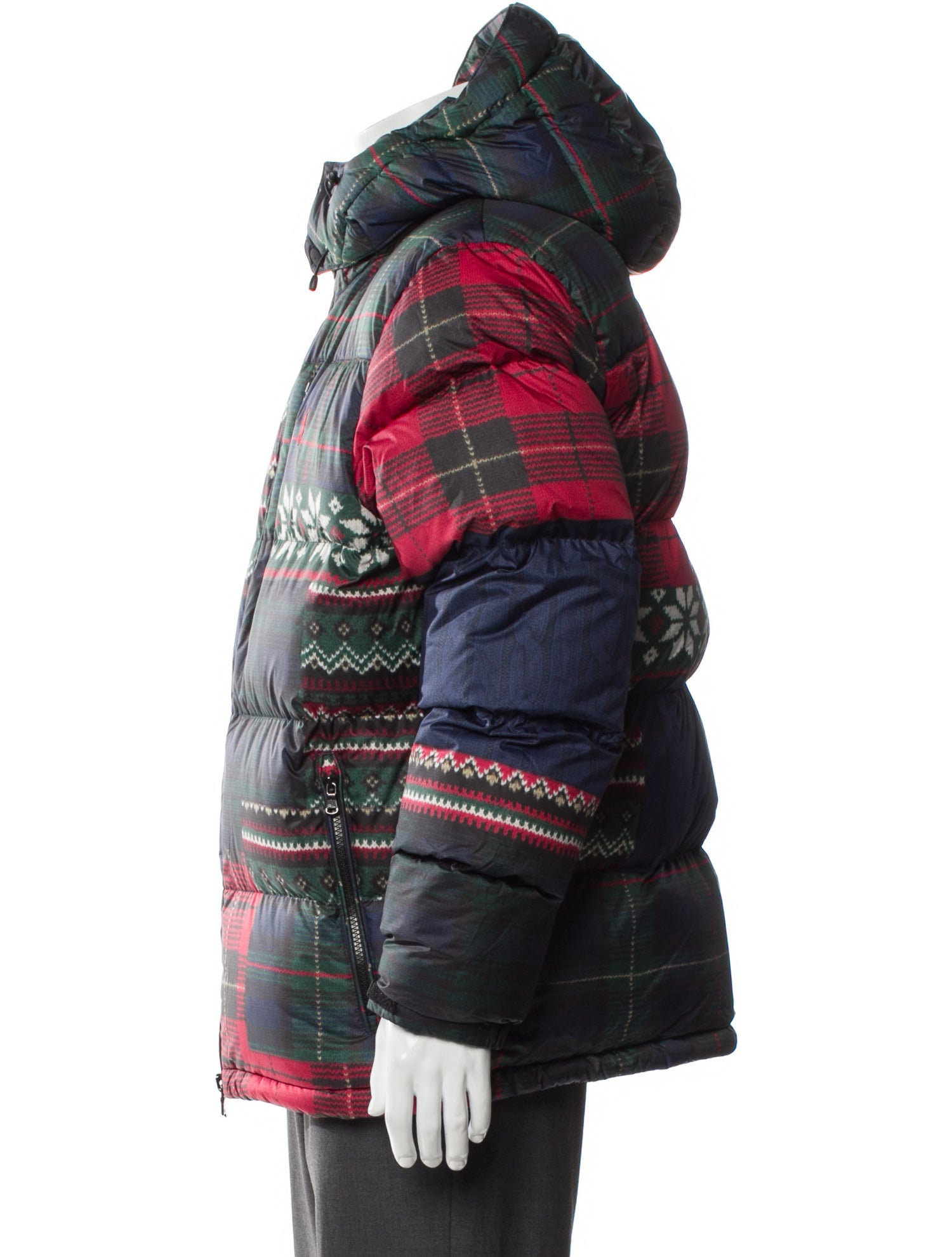 Polo Ralph Lauren Plaid Print Puffer Coat w/ Tags