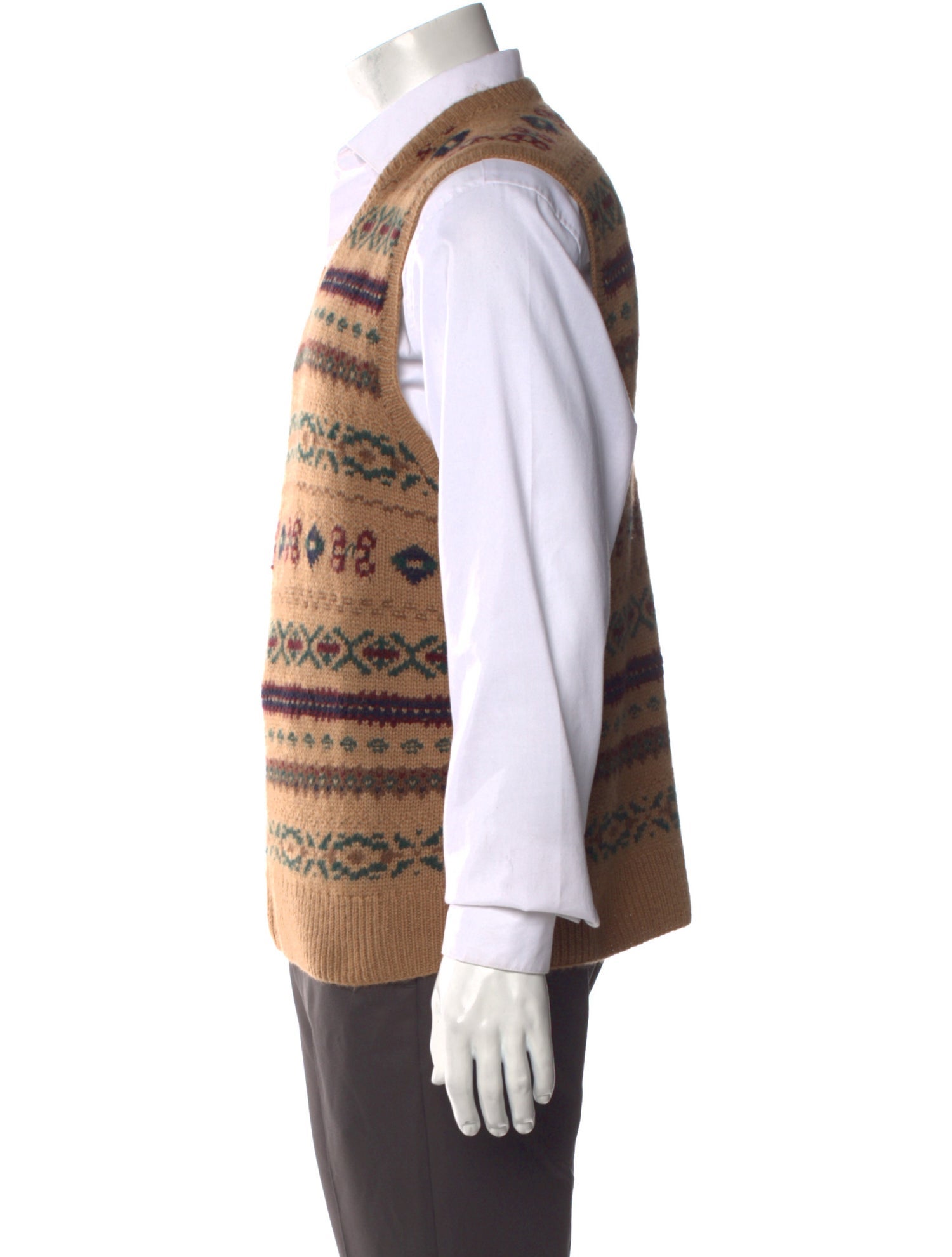 Polo Ralph Lauren Camel Hair Printed Sweater Vest