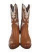 Polo Ralph Lauren Leather Embroidered Accent Western Boots