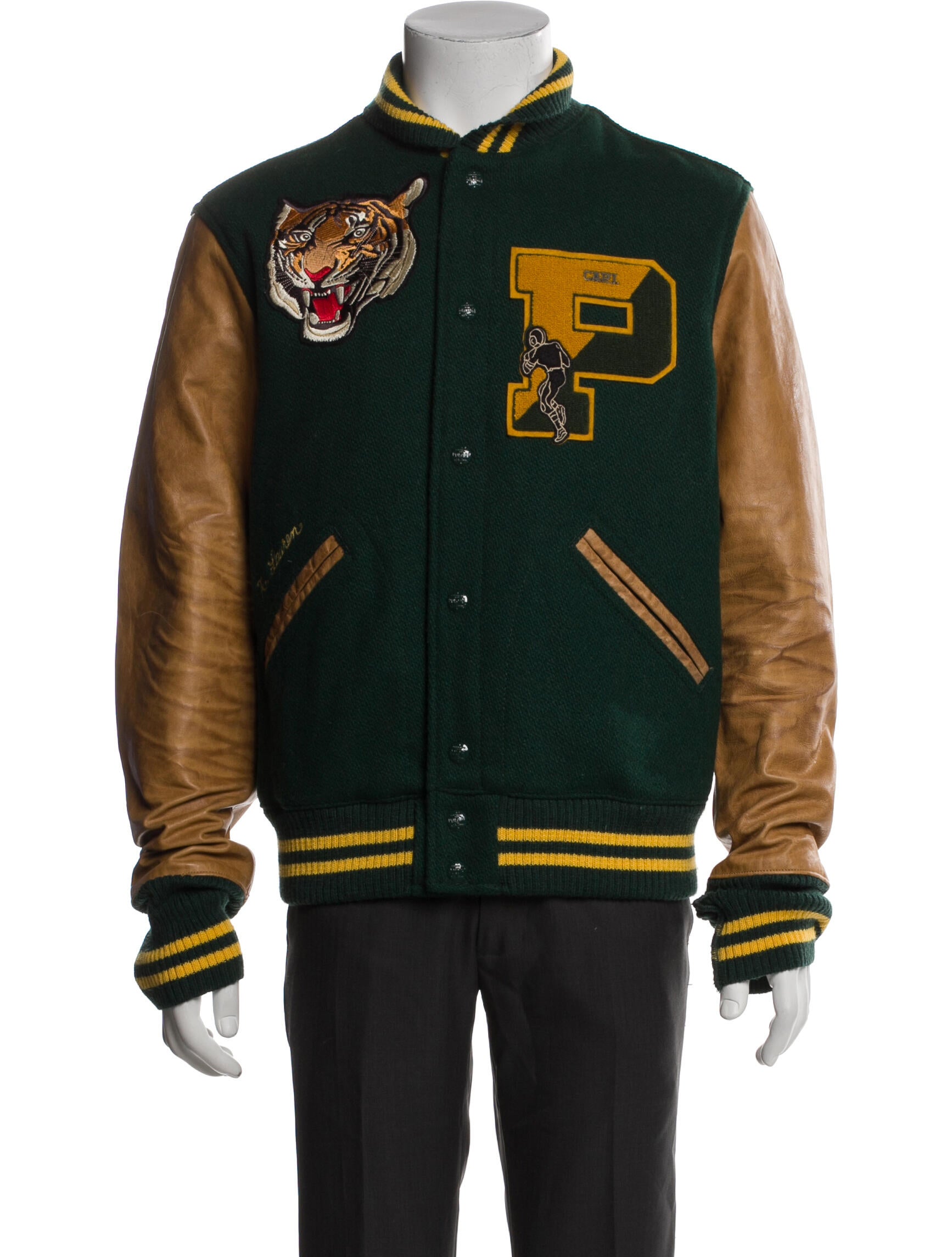 Polo Ralph Lauren Wool Colorblock Pattern Varsity Jacket