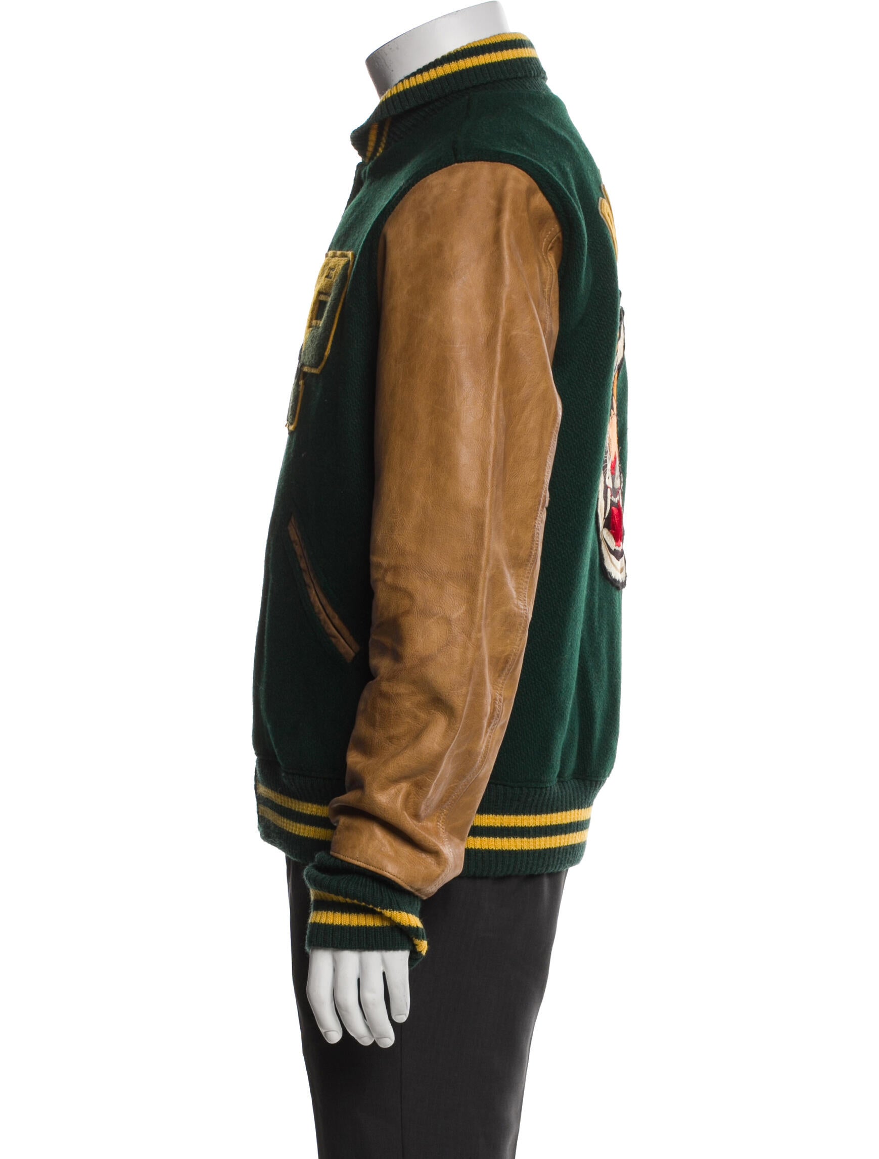 Polo Ralph Lauren Wool Colorblock Pattern Varsity Jacket