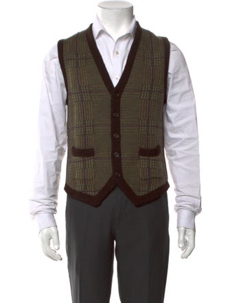 Polo Ralph Lauren Wool Plaid Print Sweater Vest