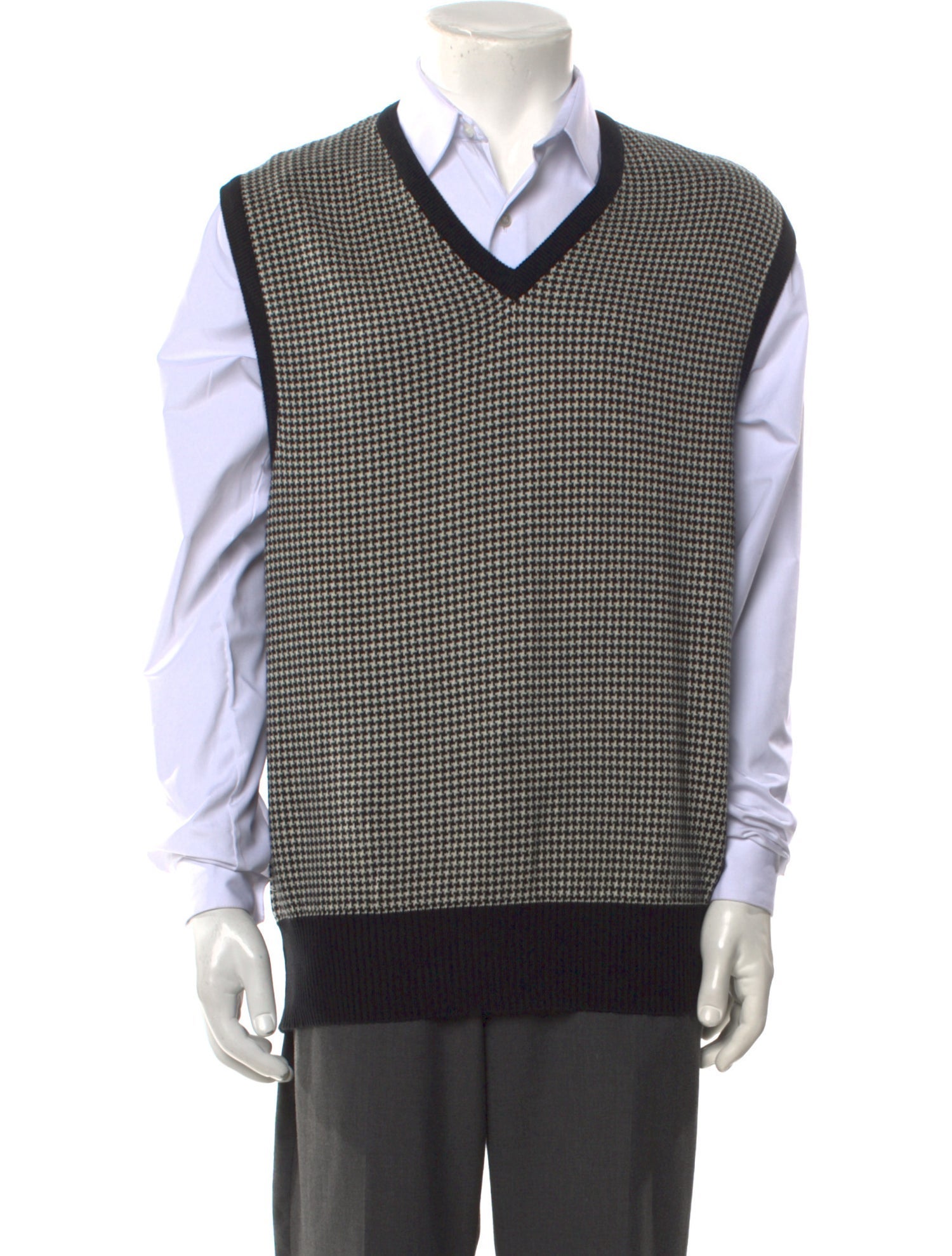 Polo Ralph Lauren Houndstooth Print V-Neck Sweater Vest