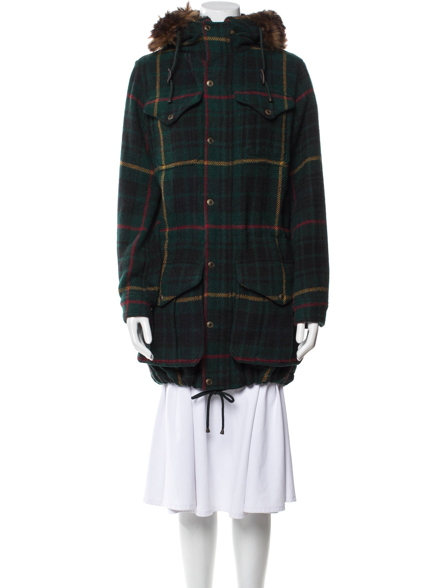 Polo Ralph Lauren Wool Plaid Print Coat