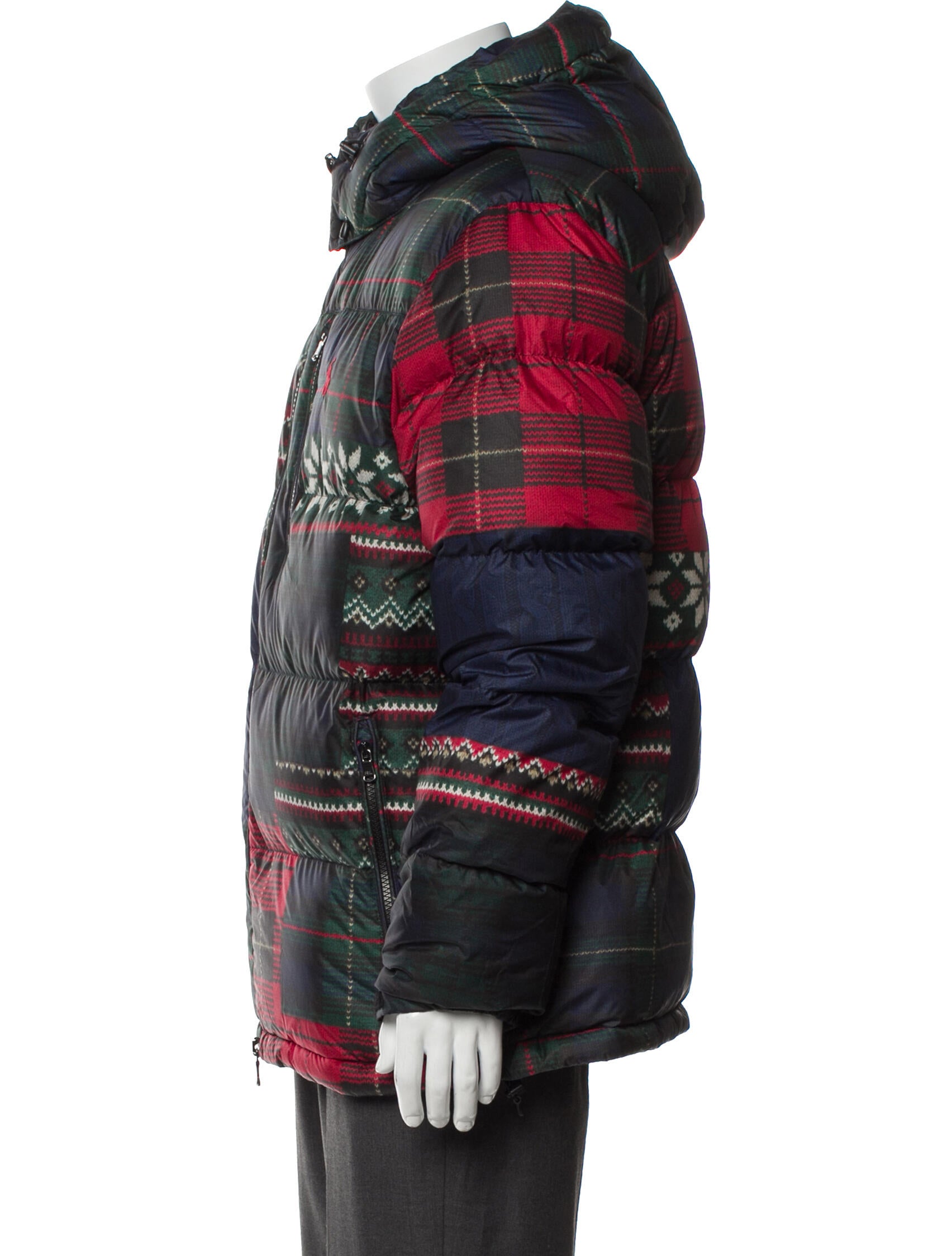 Polo Ralph Lauren Plaid Print Puffer Coat w/ Tags