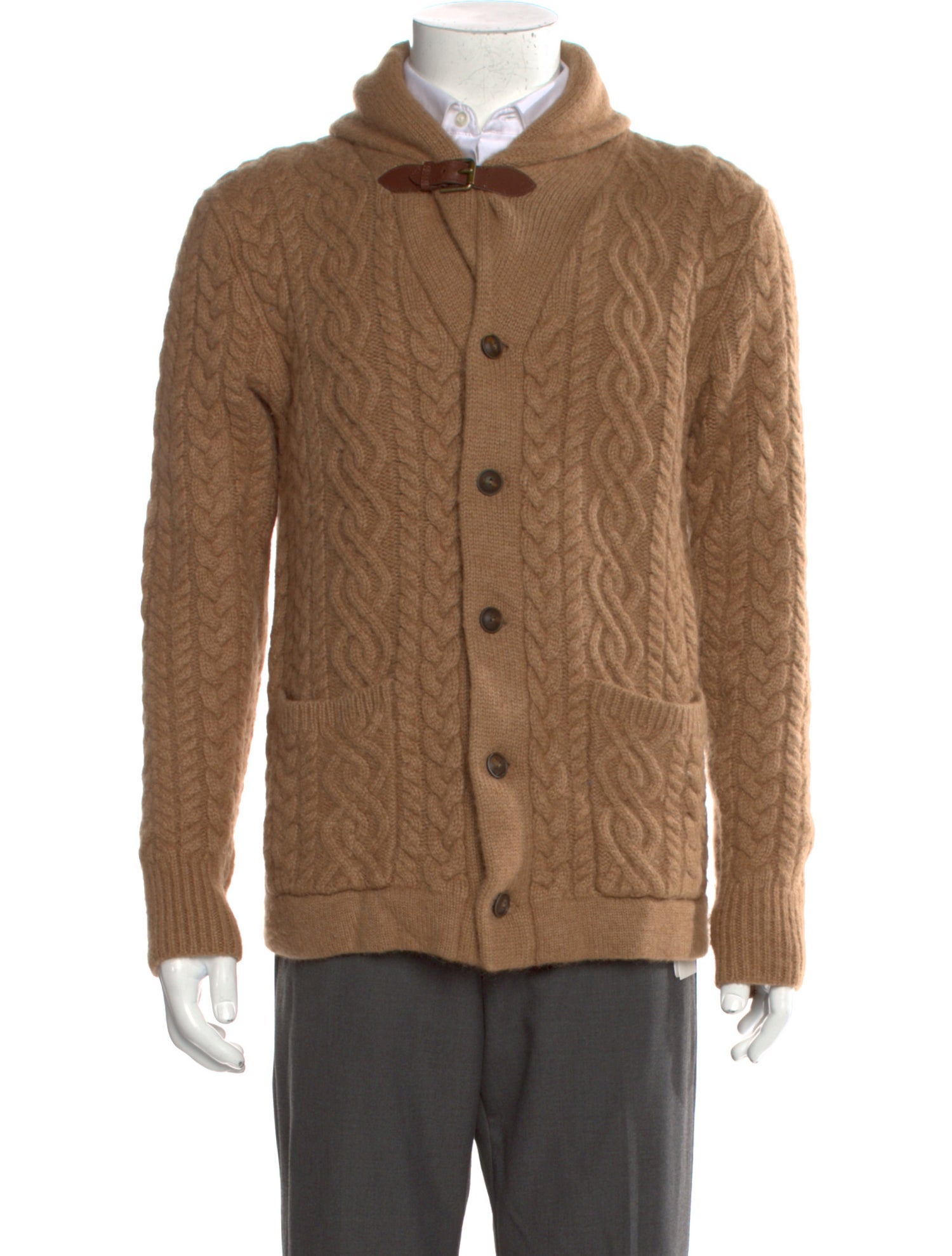 Polo Ralph Lauren Camel Hair Mock Neck Cardigan