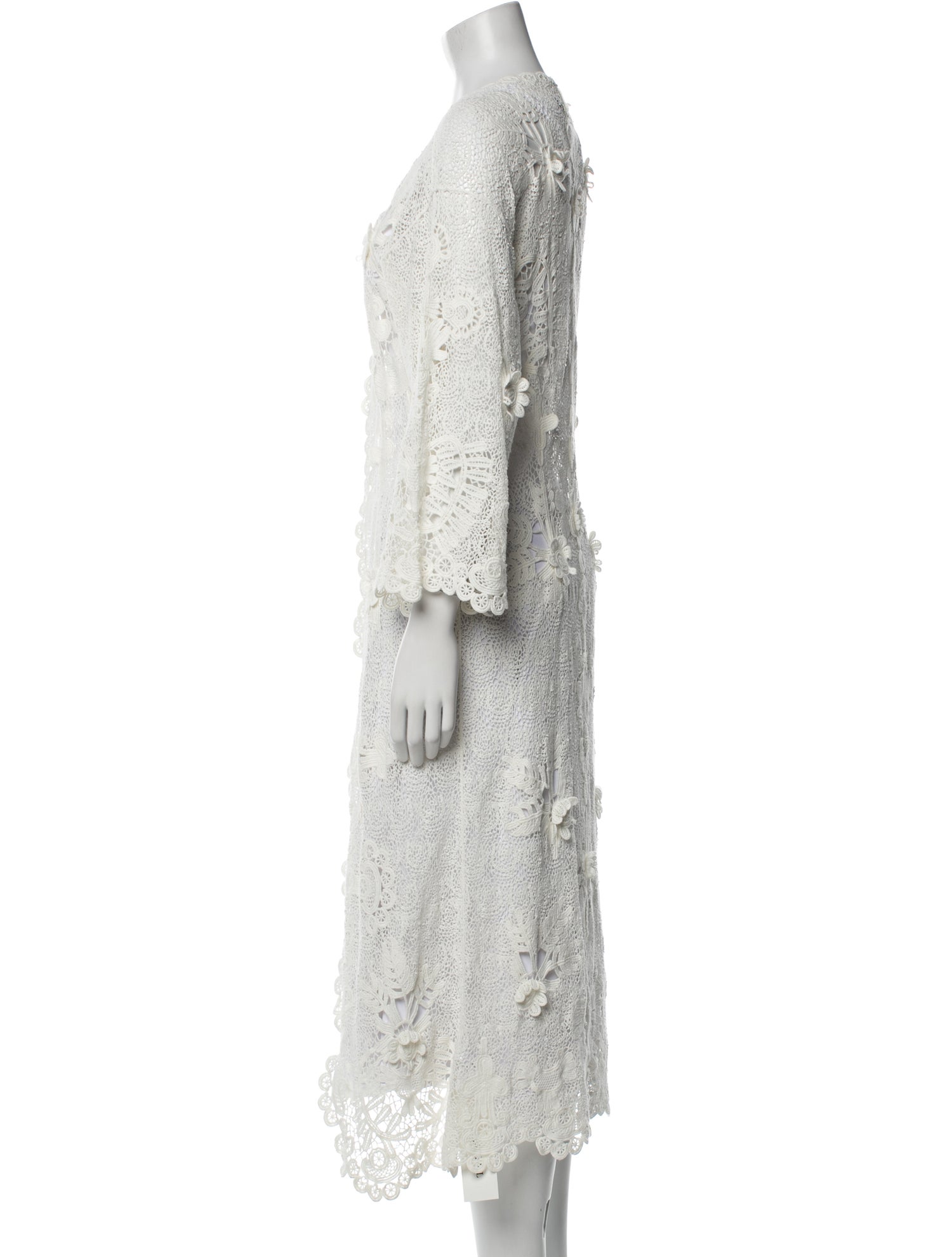 Polo Ralph Lauren Lace Pattern Embroidered Accent Robe