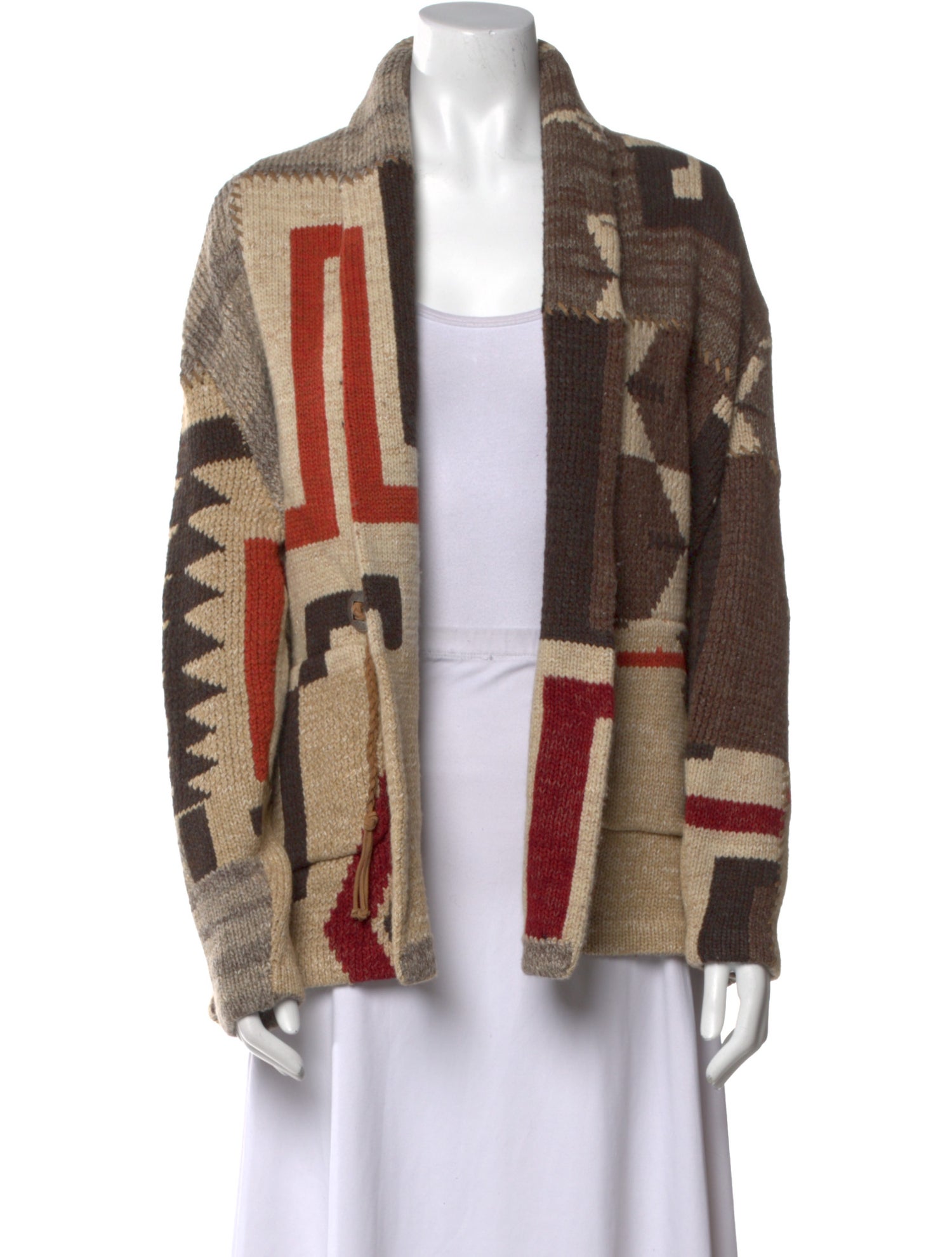 Polo Ralph Lauren Printed Open Front Sweater w/ Tags